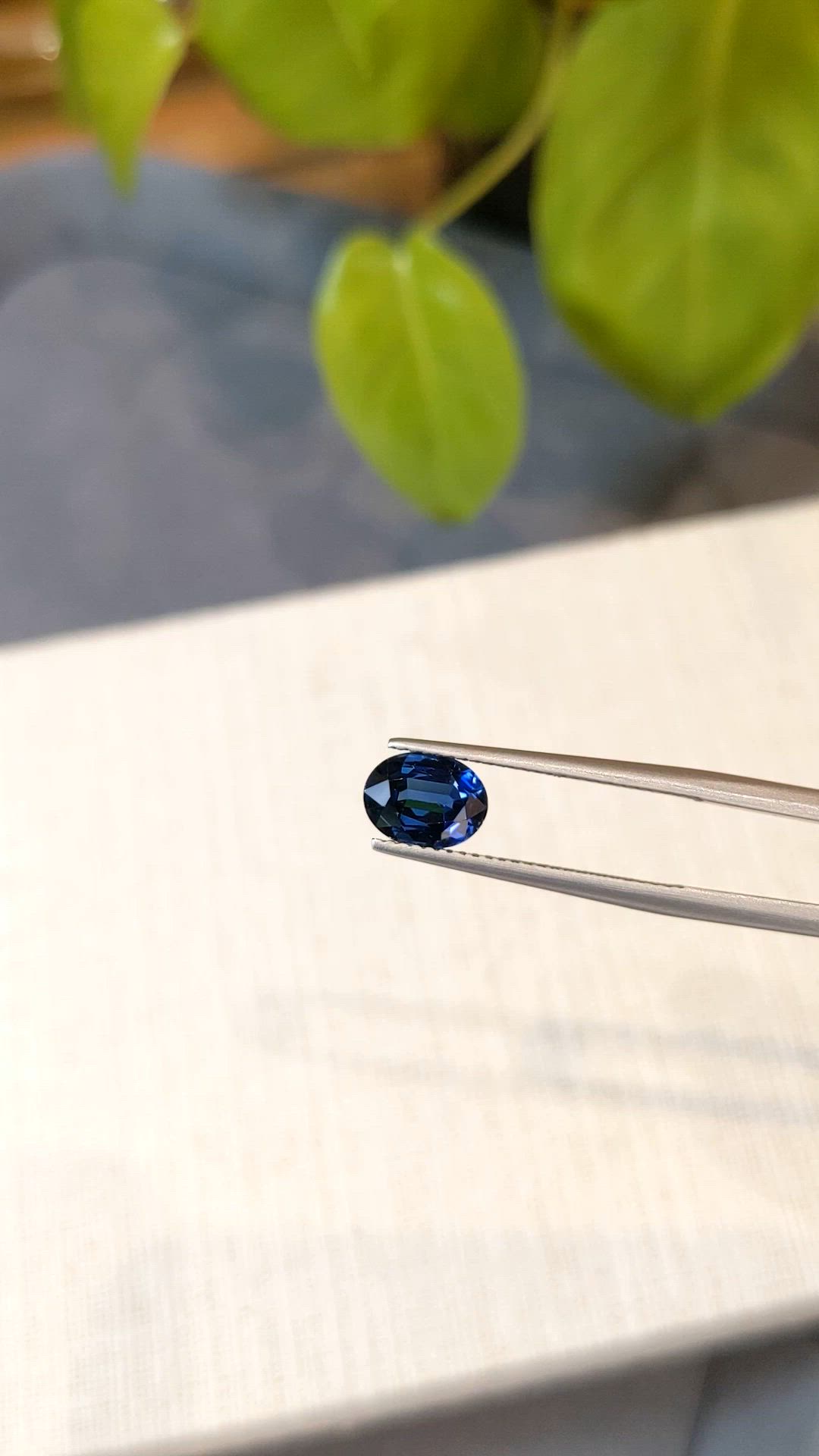 2.08 Ct. Blue Sapphire from Ceylon (Sri Lanka) Size Video