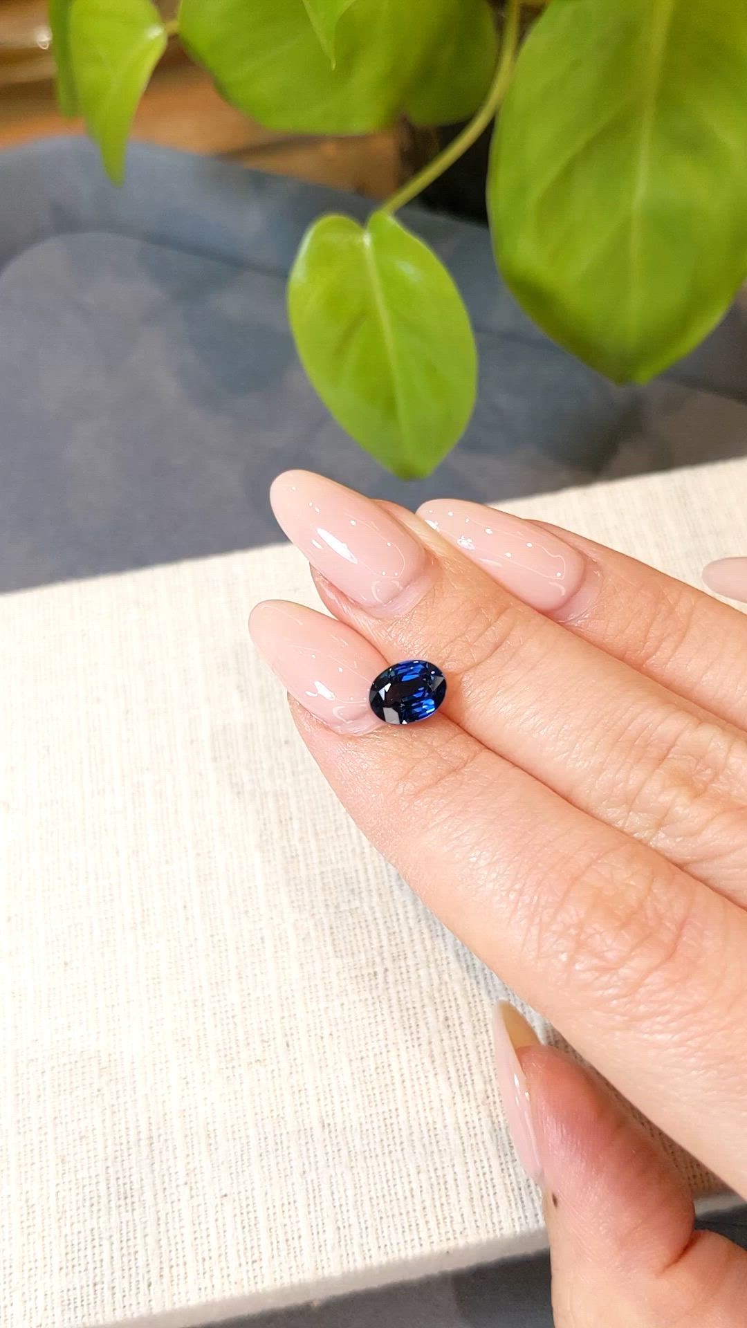 2.08 Ct. Blue Sapphire from Ceylon (Sri Lanka) Size Video