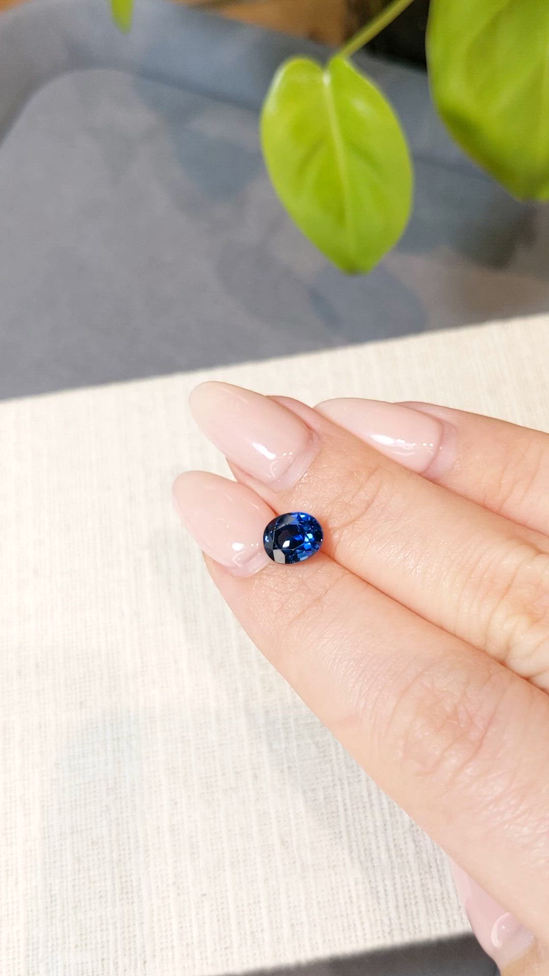 2.04 Ct. Blue Sapphire from Ceylon (Sri Lanka) Size Video