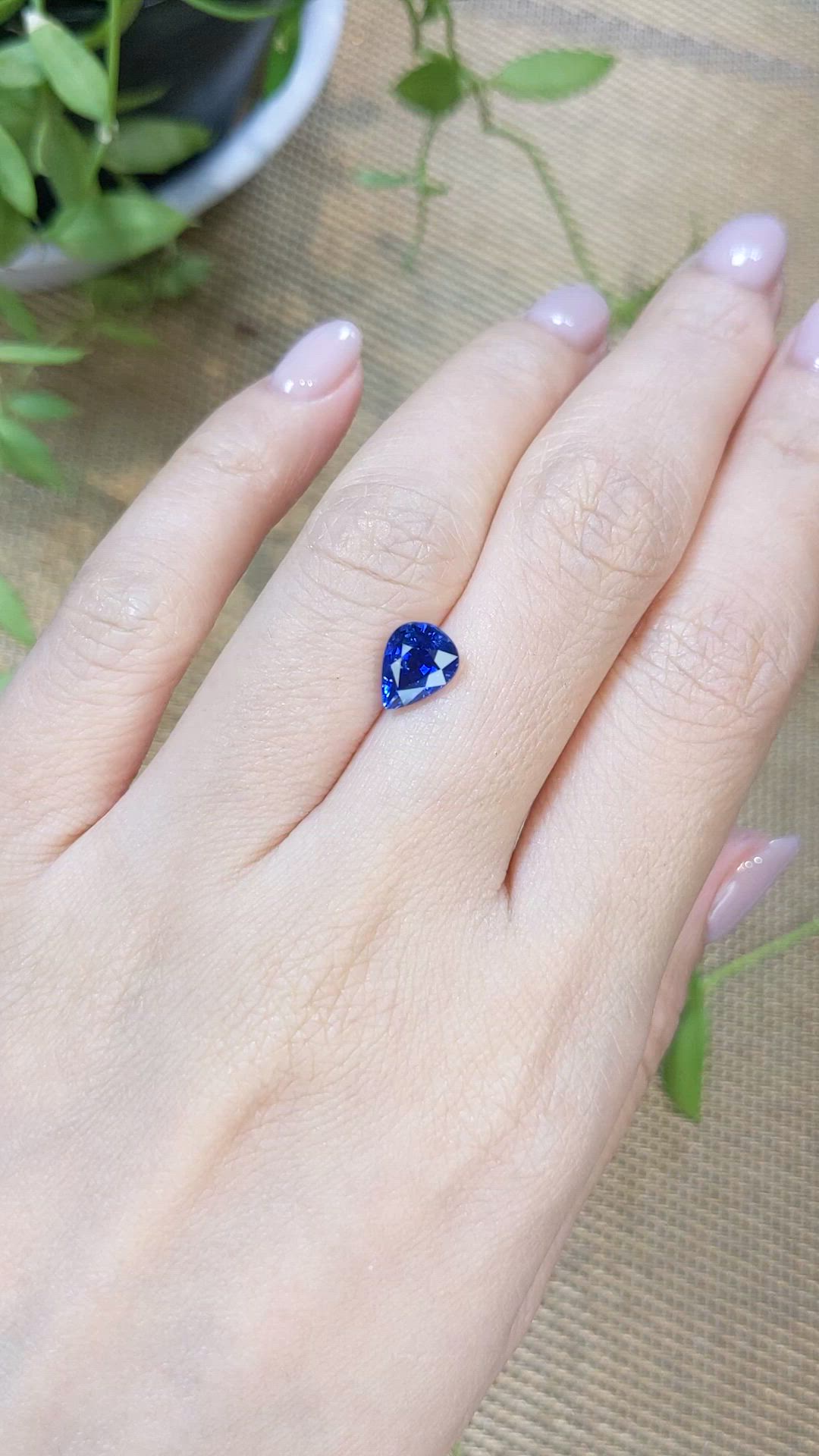 2.06 Ct. Blue Sapphire from Ceylon (Sri Lanka) Size Video