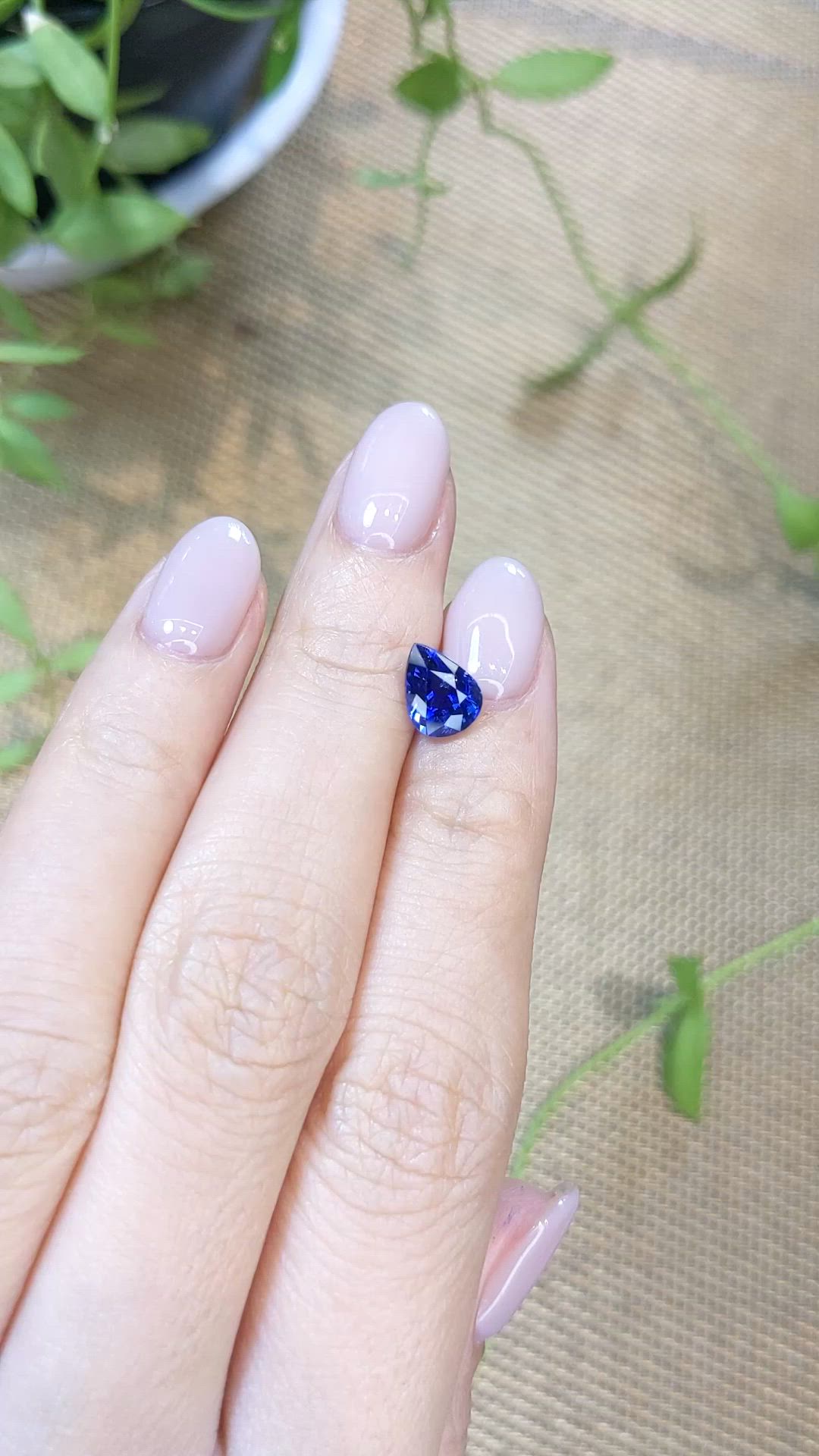 2.06 Ct. Blue Sapphire from Ceylon (Sri Lanka) Size Video