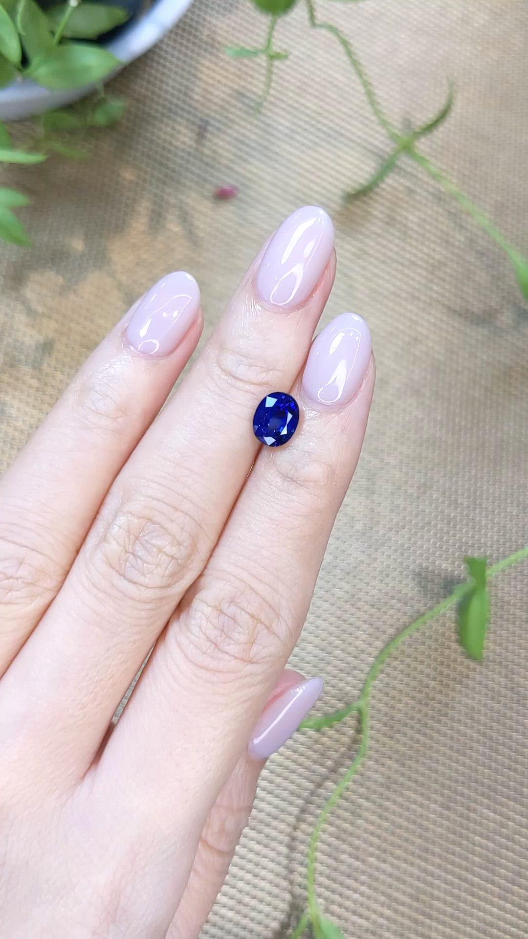 2.05 Ct. Blue Sapphire from Ceylon (Sri Lanka) Size Video