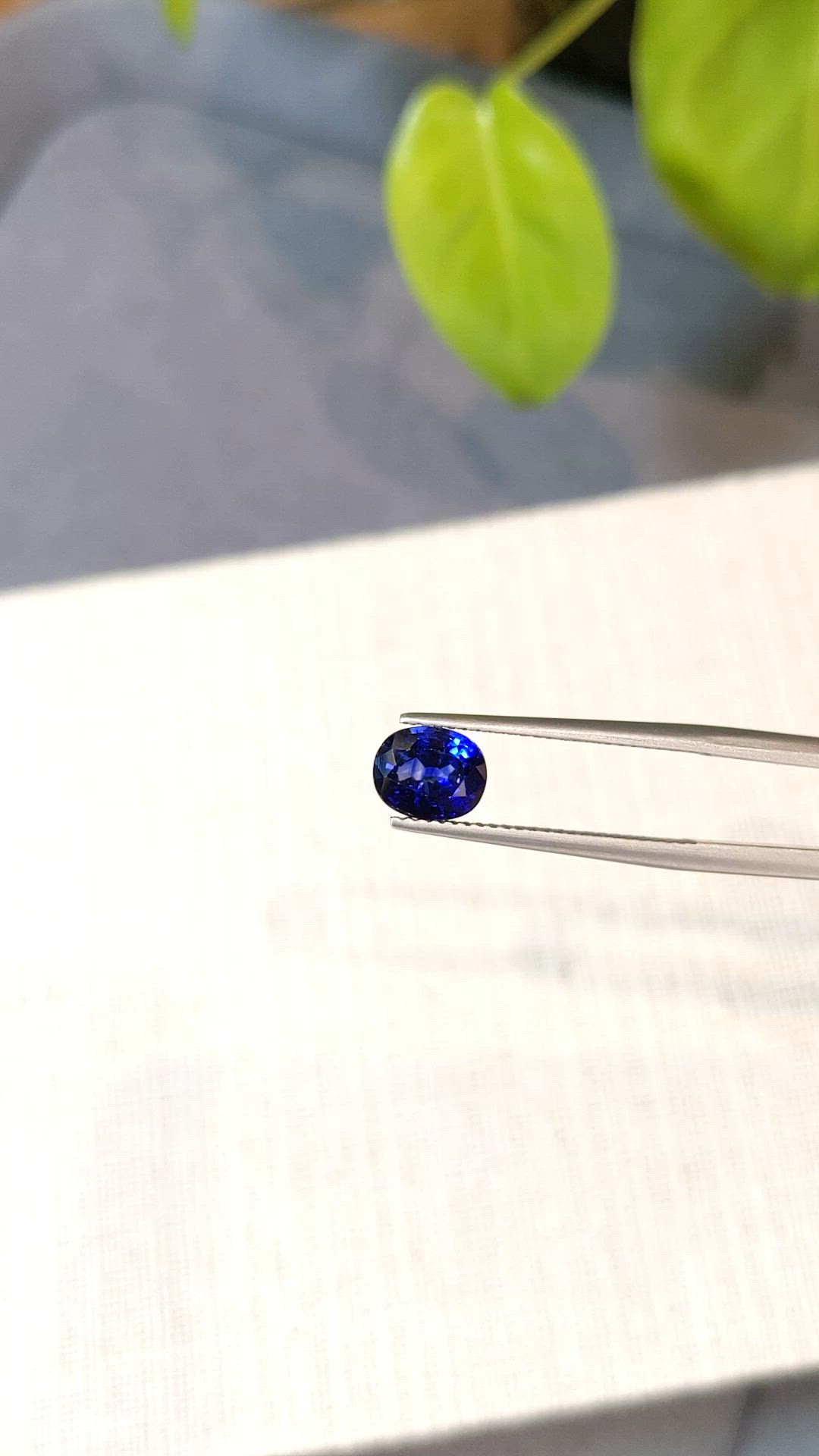 2.06 Ct. Blue Sapphire from Ceylon (Sri Lanka) Size Video