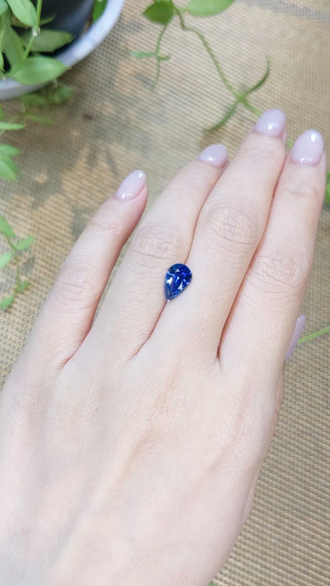 2.15 Ct. Blue Sapphire from Ceylon (Sri Lanka) Size Video