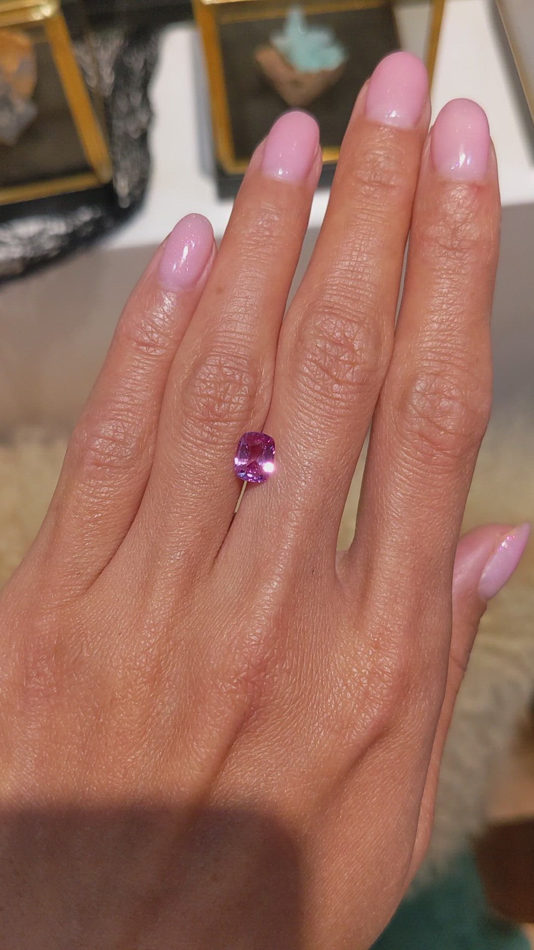 1.33 Ct. Pink Sapphire from Ceylon (Sri Lanka) Size Video
