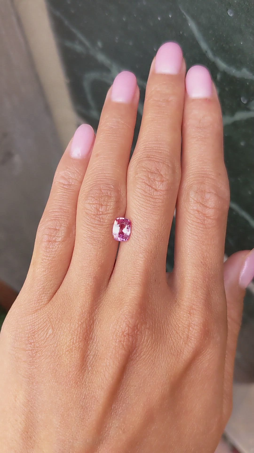 1.33 Ct. Pink Sapphire from Ceylon (Sri Lanka) Size Video