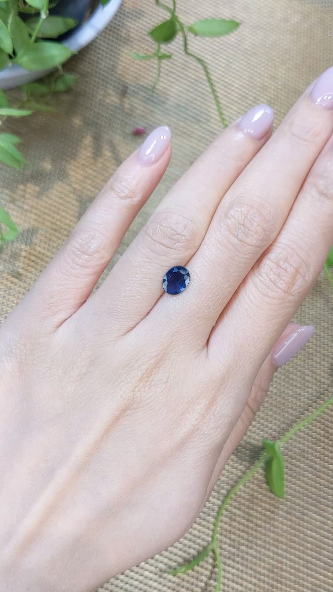 1.28 Ct. Blue Sapphire from Ceylon (Sri Lanka) Size Video