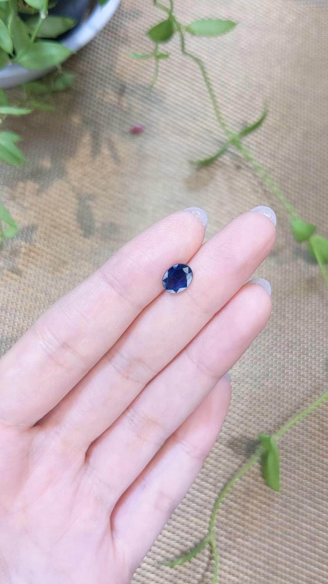 1.28 Ct. Blue Sapphire from Ceylon (Sri Lanka) Size Video