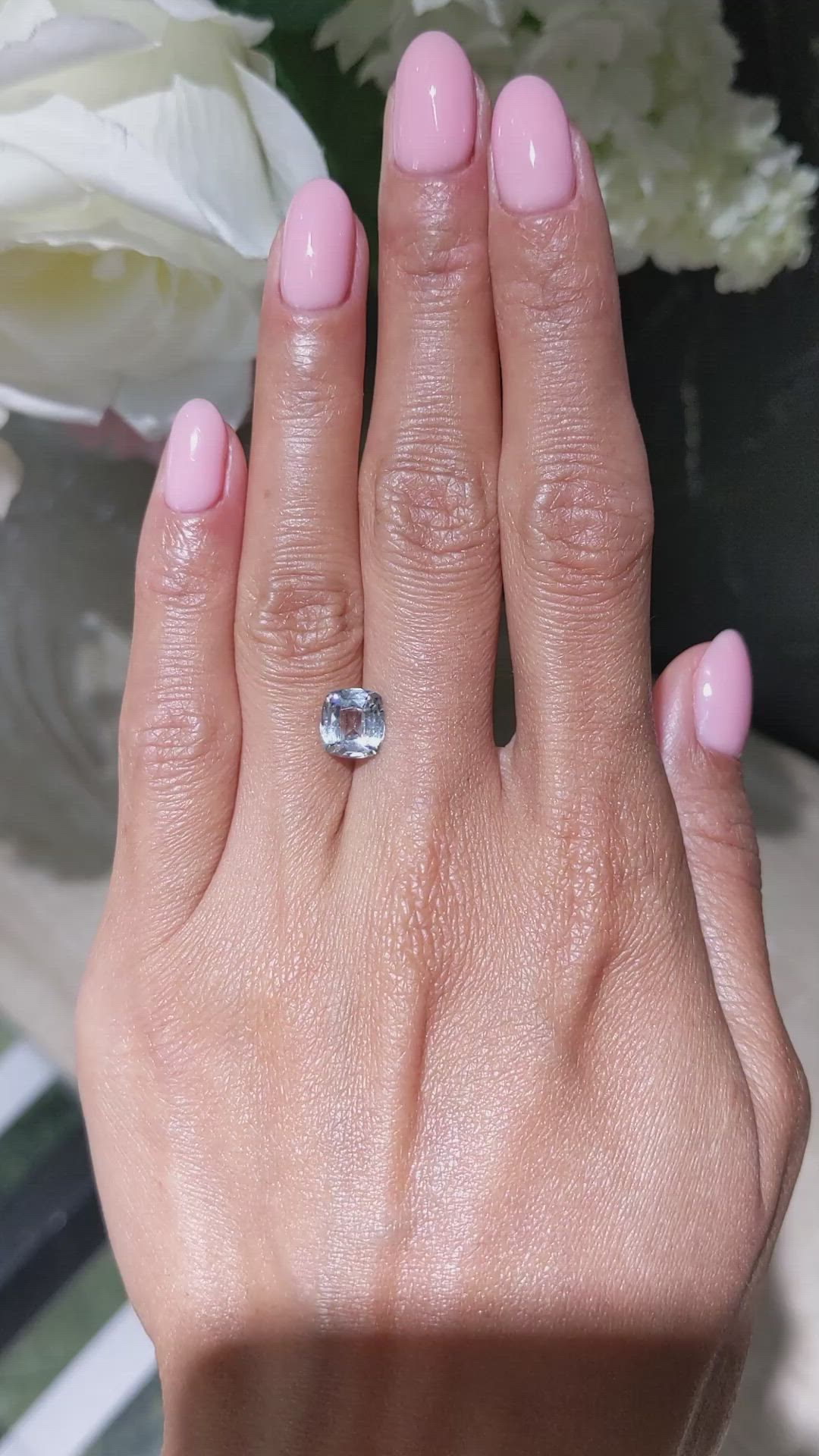 2.24 Ct. White Sapphire from Ceylon (Sri Lanka) Size Video