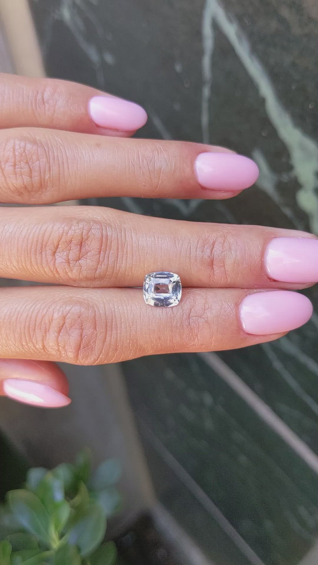 2.24 Ct. White Sapphire from Ceylon (Sri Lanka) Size Video