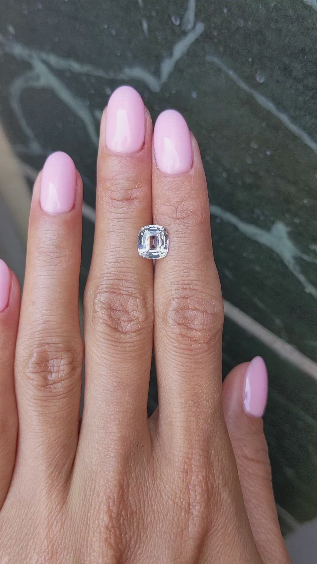 2.24 Ct. White Sapphire from Ceylon (Sri Lanka) Size Video