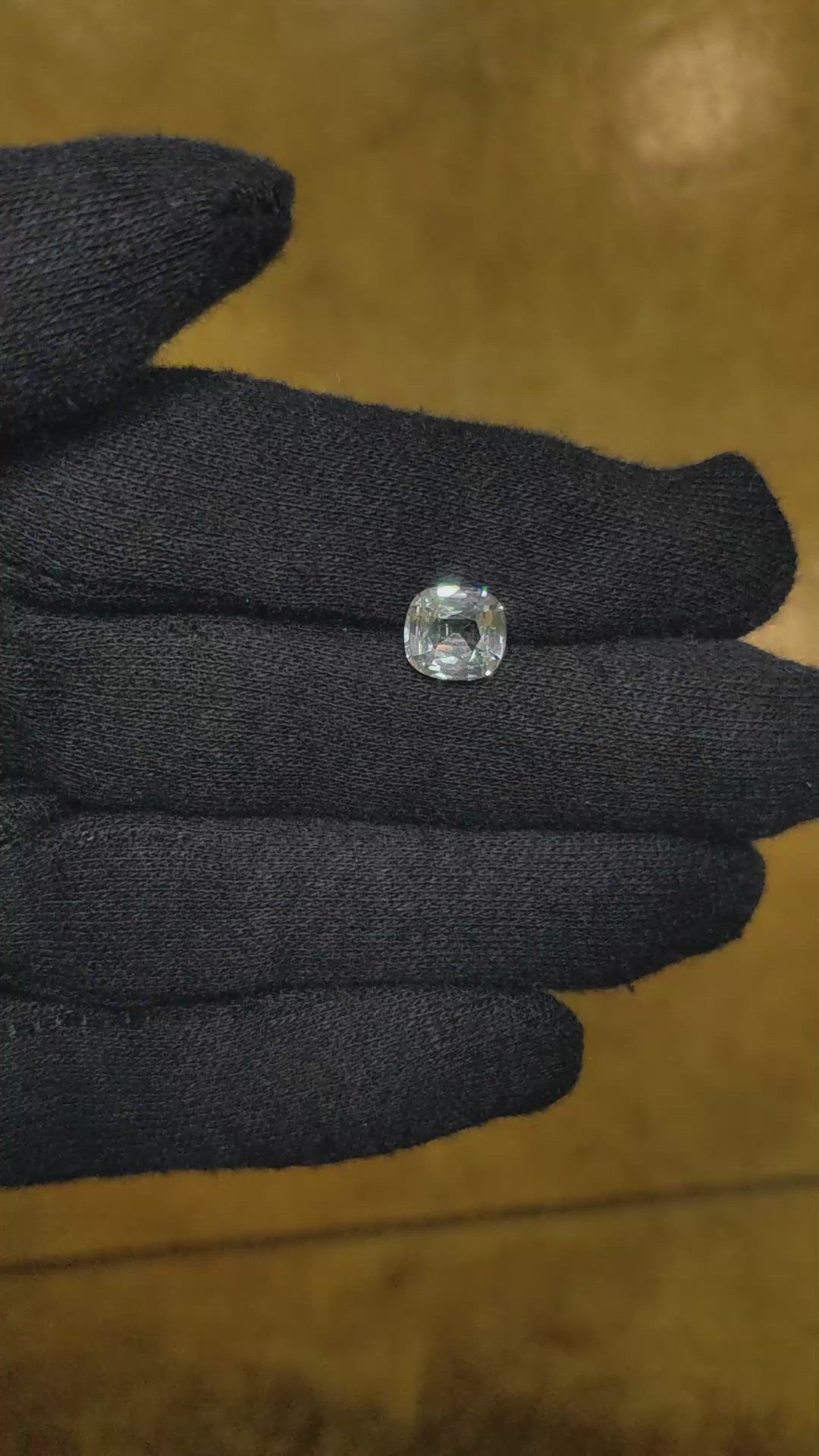 2.65 Ct. White Sapphire from Ceylon (Sri Lanka) Size Video