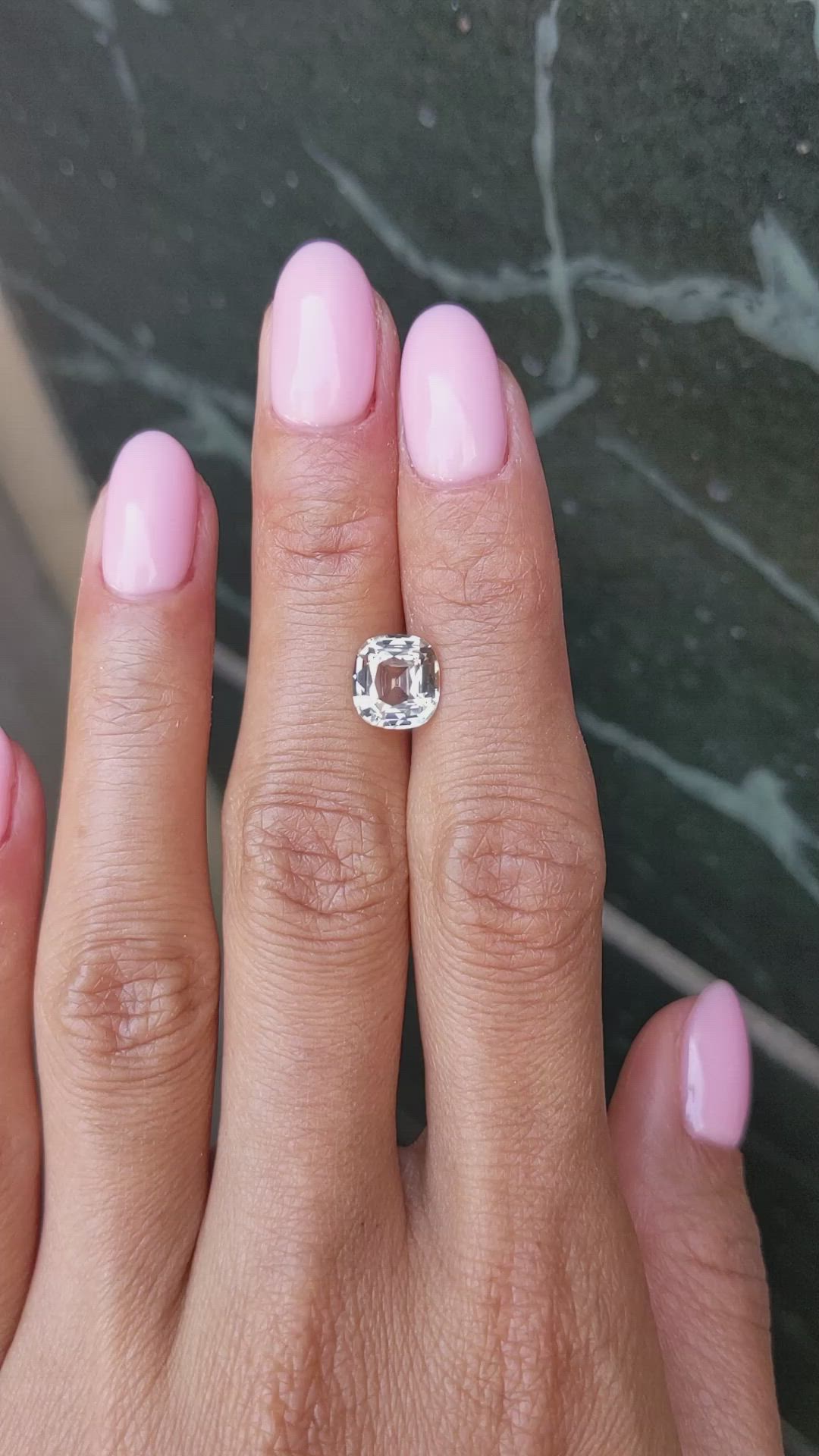 2.65 Ct. White Sapphire from Ceylon (Sri Lanka) Size Video