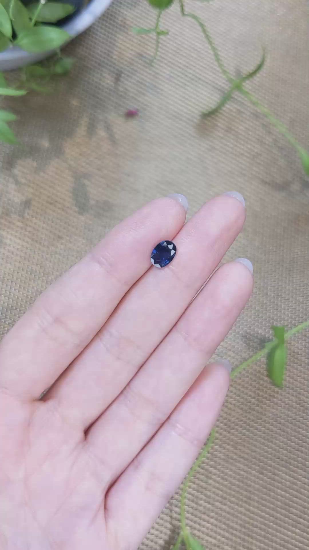 1.19 Ct. Blue Sapphire from Ceylon (Sri Lanka) Size Video