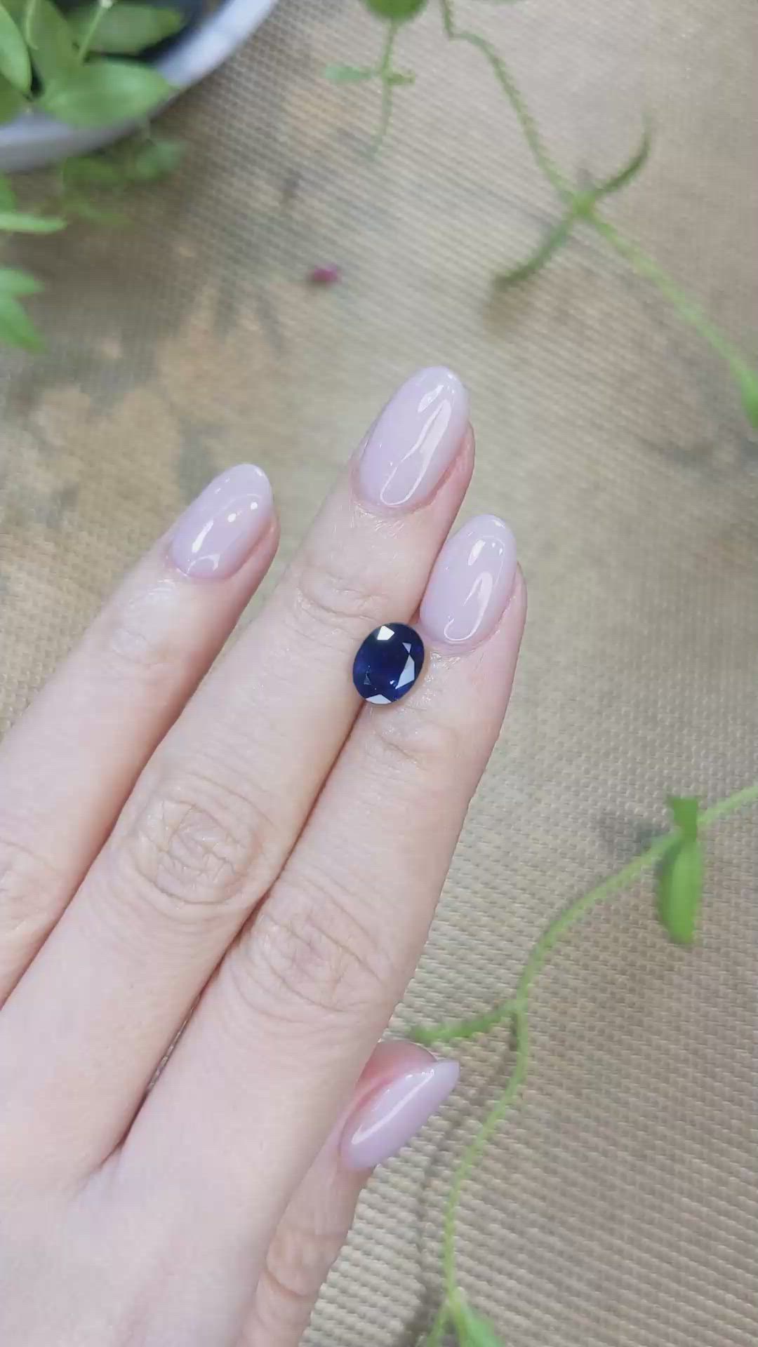 2.32 Ct. Blue Sapphire from Ceylon (Sri Lanka) Size Video