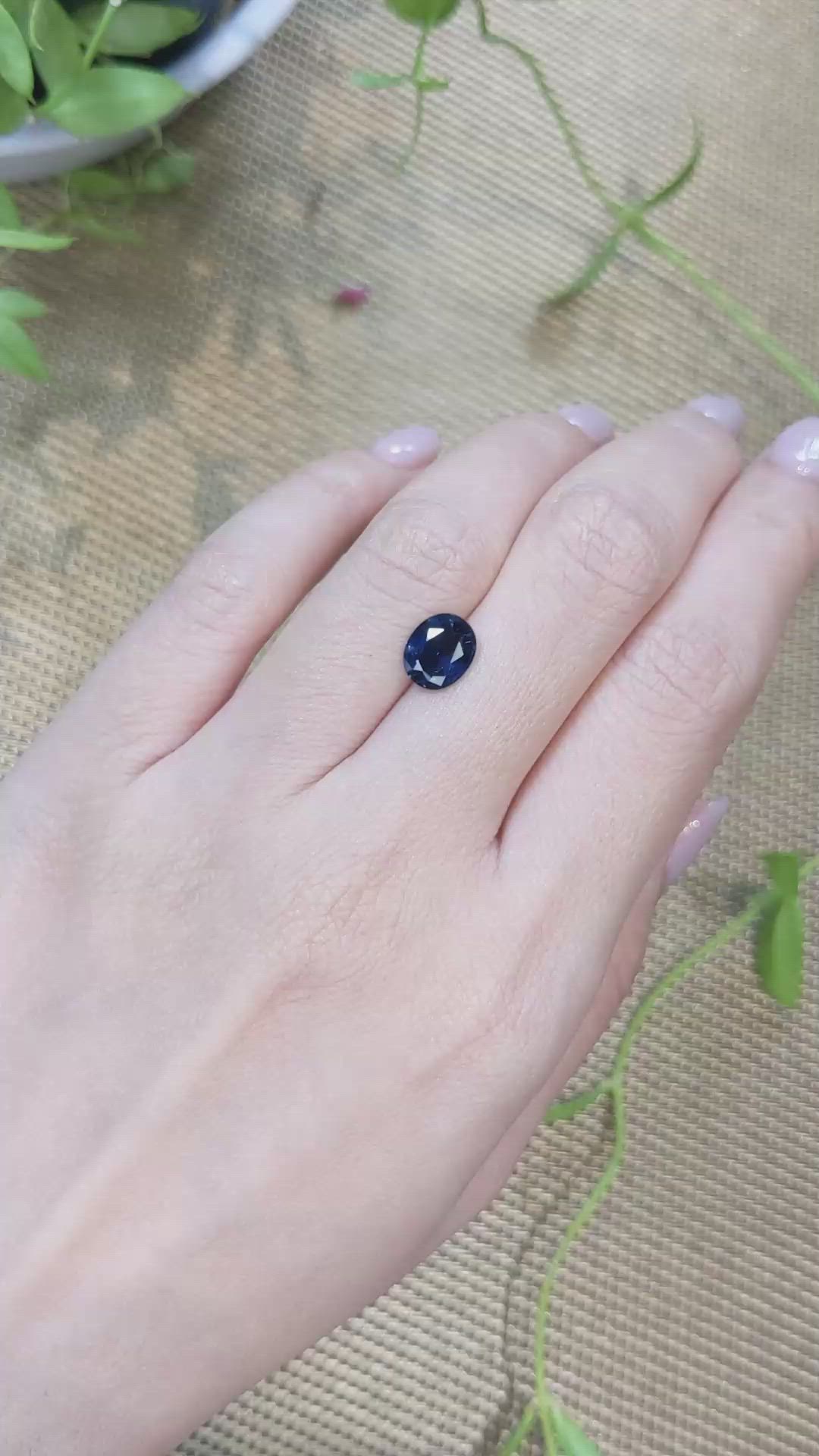 2.06 Ct. Blue Sapphire from Ceylon (Sri Lanka) Size Video