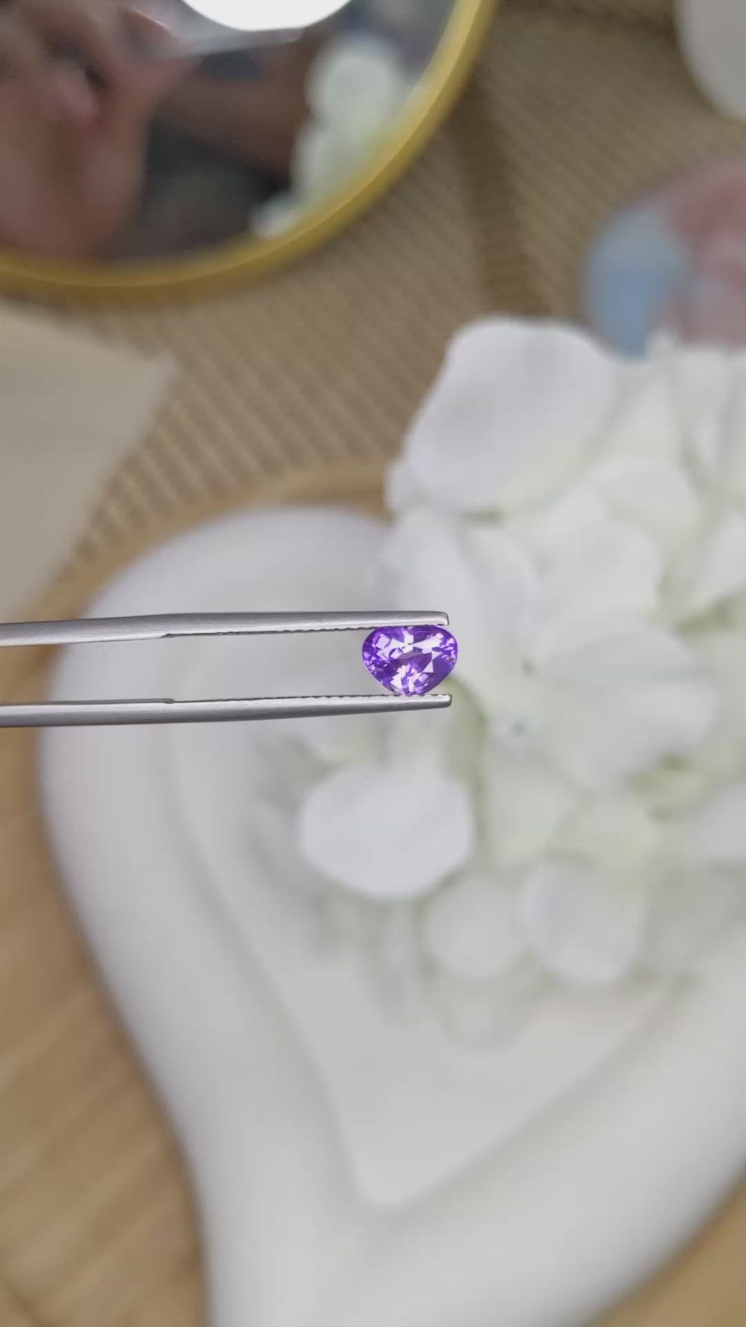 1.01 Ct. Purple Sapphire from Ceylon (Sri Lanka) Size Video