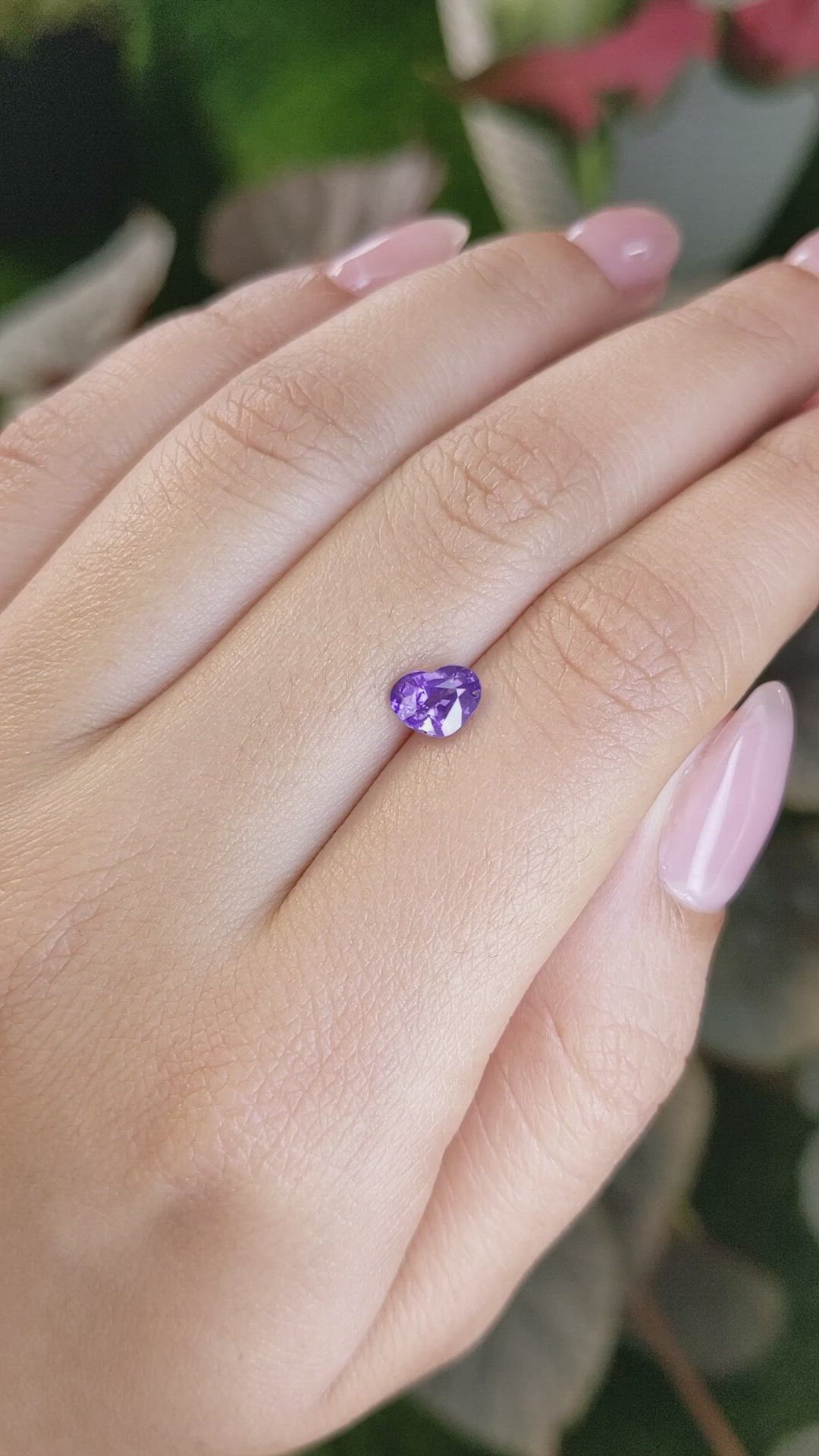 1.01 Ct. Purple Sapphire from Ceylon (Sri Lanka) Size Video