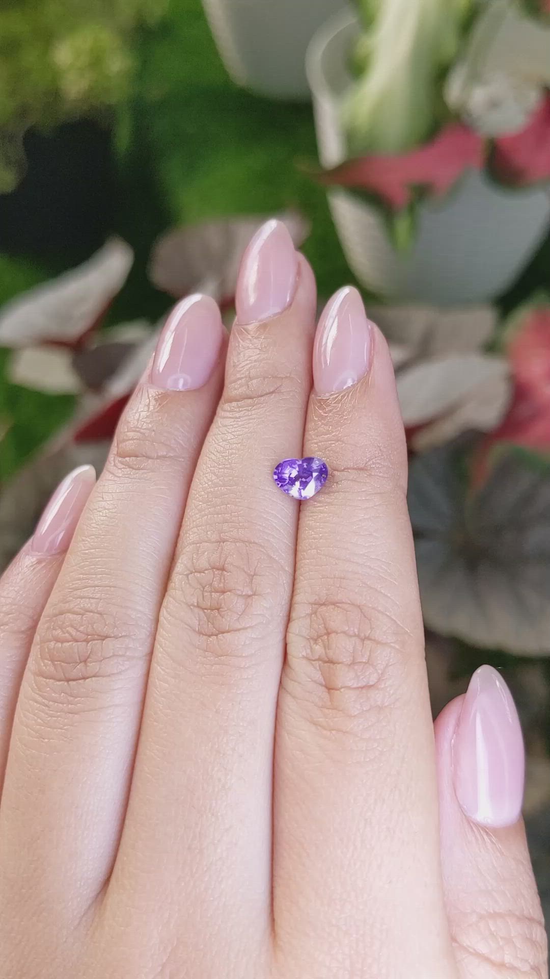 1.01 Ct. Purple Sapphire from Ceylon (Sri Lanka) Size Video