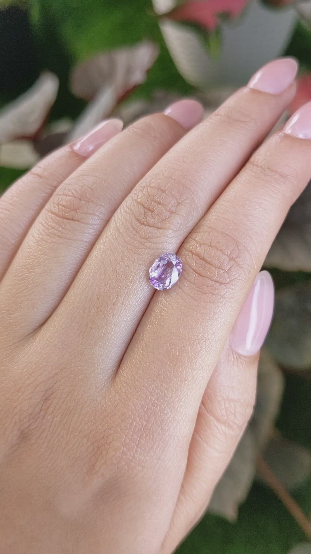 1.56 Ct. Pinkish Purple Sapphire from Ceylon (Sri Lanka) Size Video