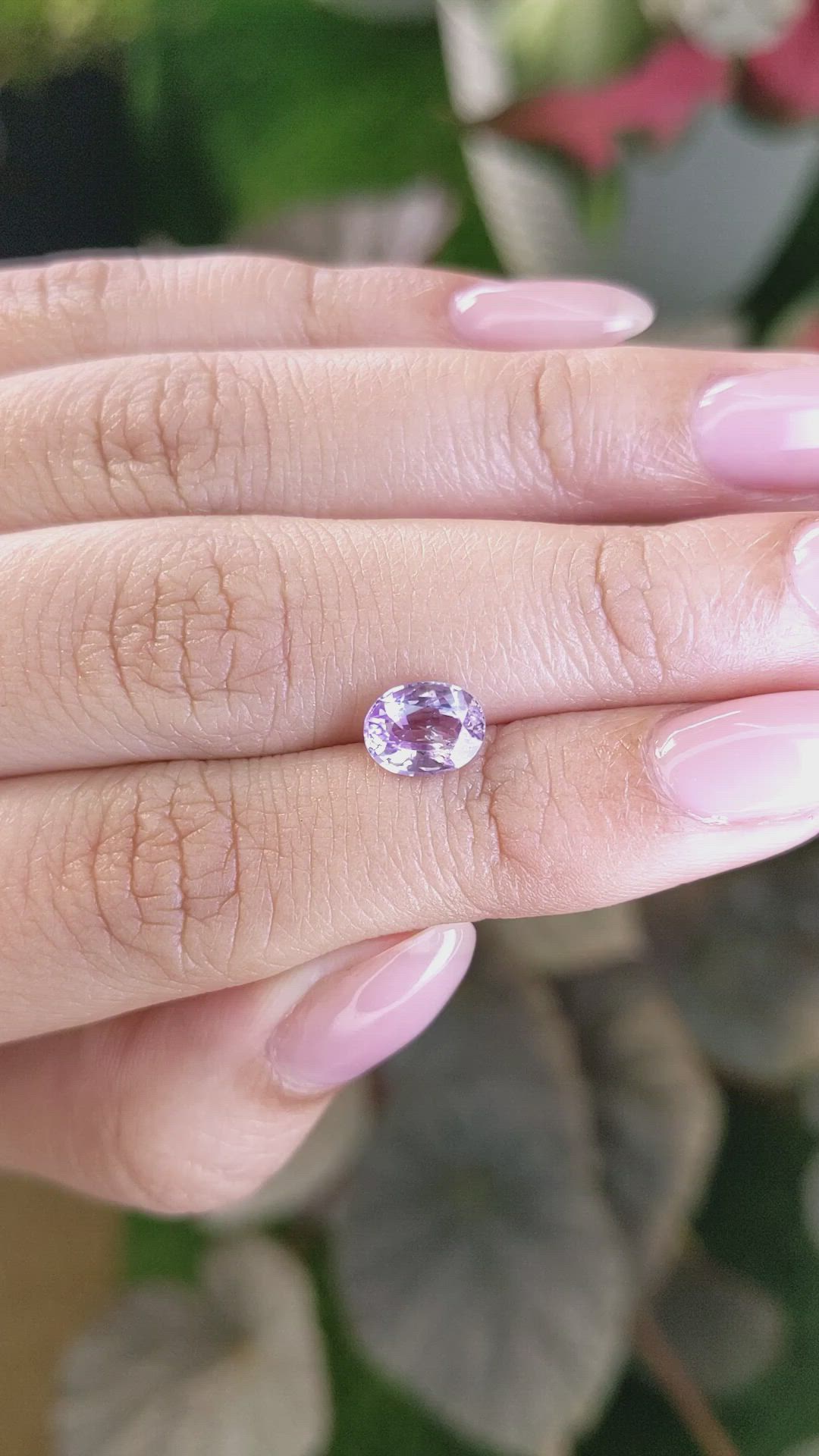 1.56 Ct. Pinkish Purple Sapphire from Ceylon (Sri Lanka) Size Video