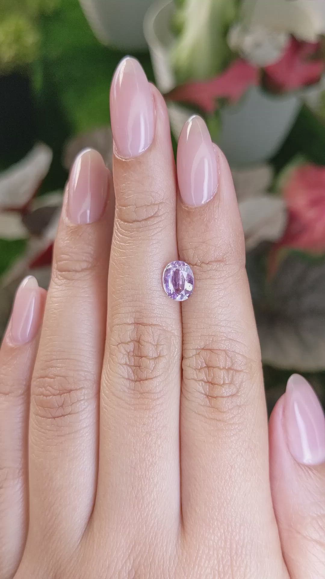 1.56 Ct. Pinkish Purple Sapphire from Ceylon (Sri Lanka) Size Video