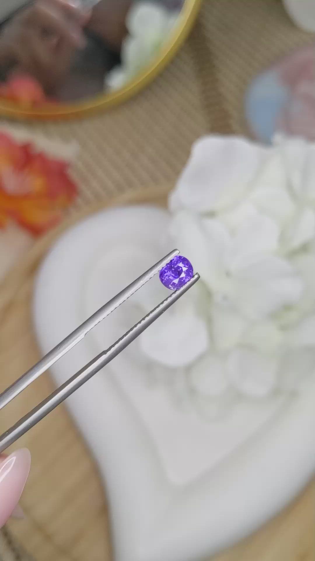 1.05 Ct. Purple Sapphire from Ceylon (Sri Lanka) Size Video