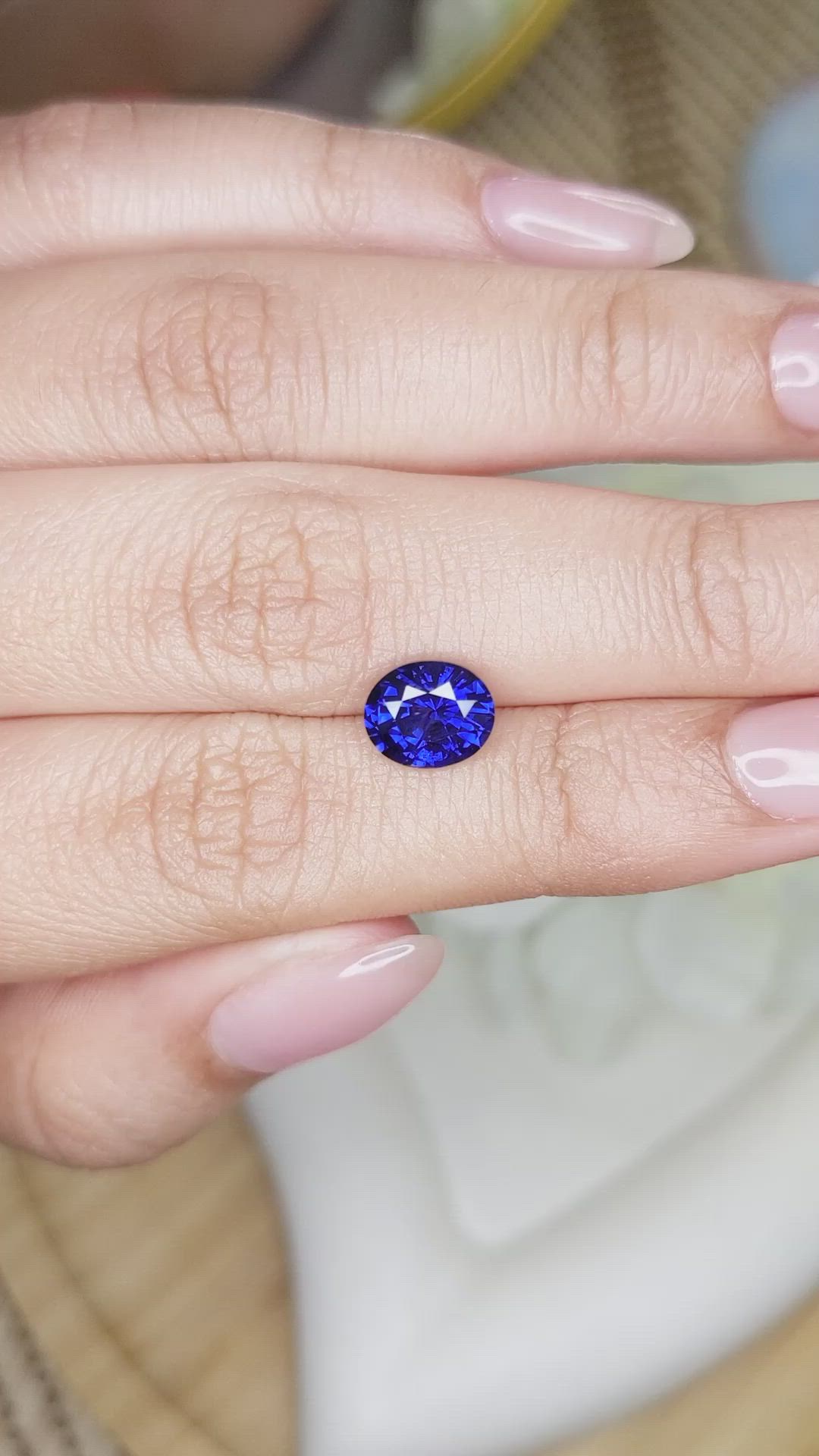 2.06 Ct. Blue Sapphire from Ceylon (Sri Lanka) Size Video