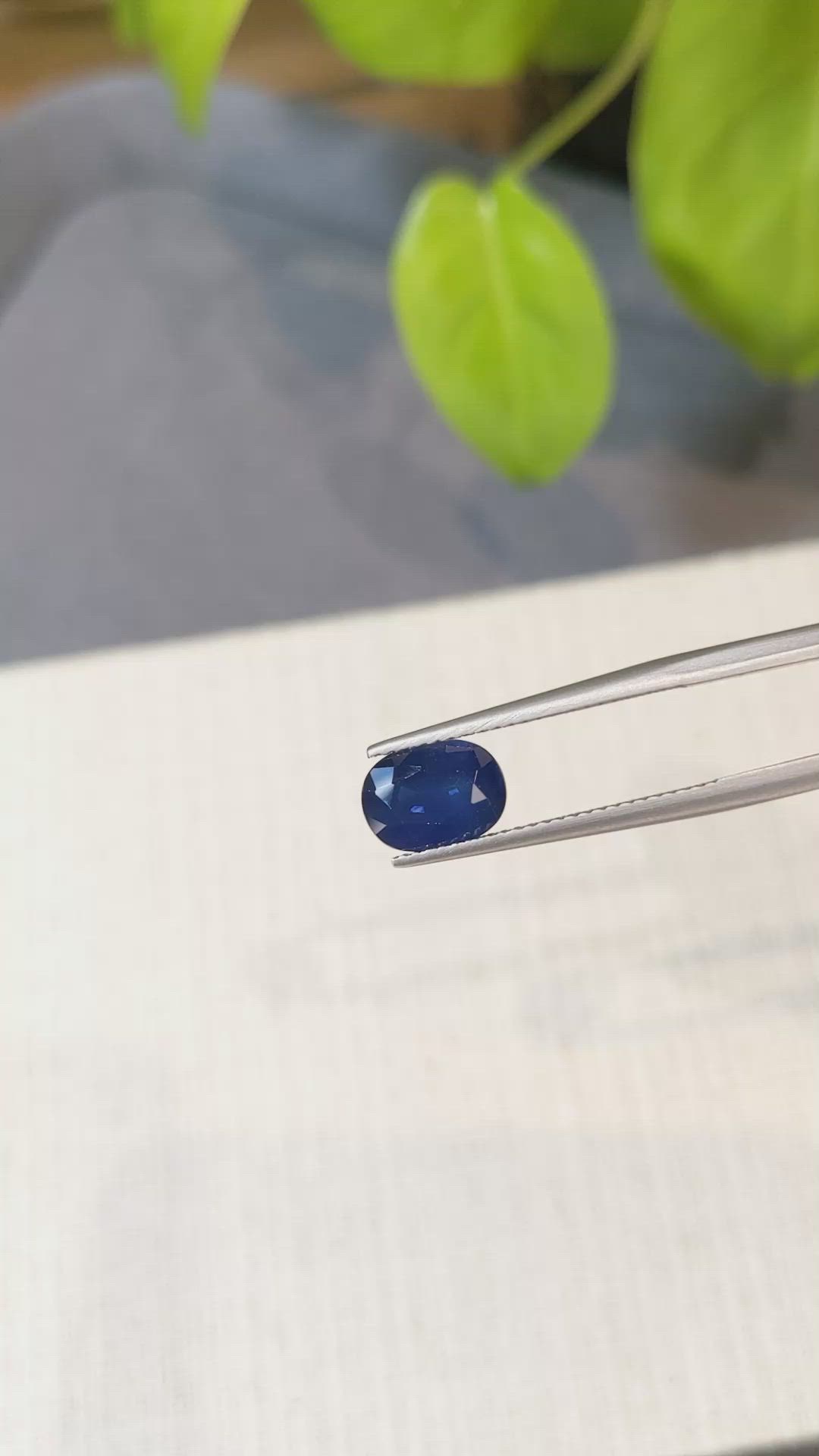 2.11 Ct. Blue Sapphire from Ceylon (Sri Lanka) Size Video