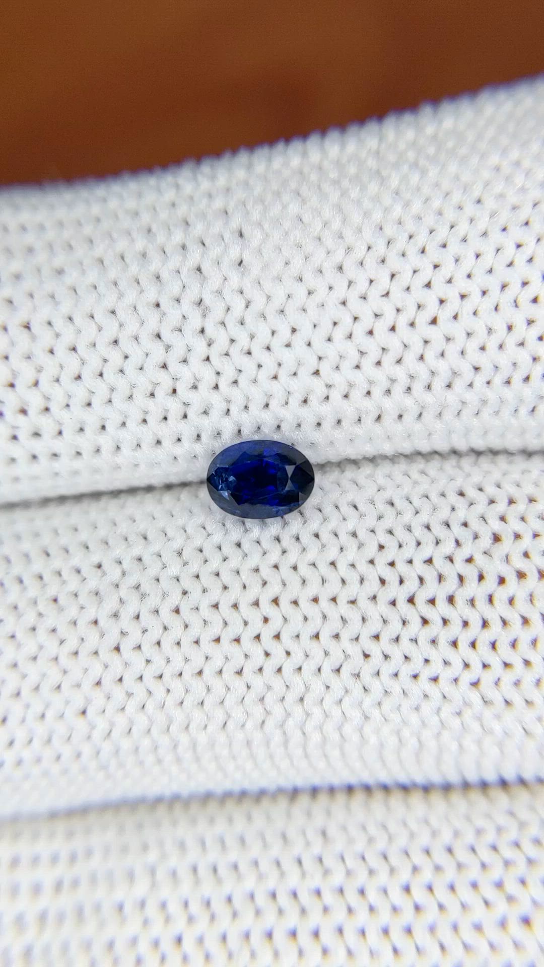 0.64 Ct. Blue Sapphire from Ceylon (Sri Lanka) Size Video