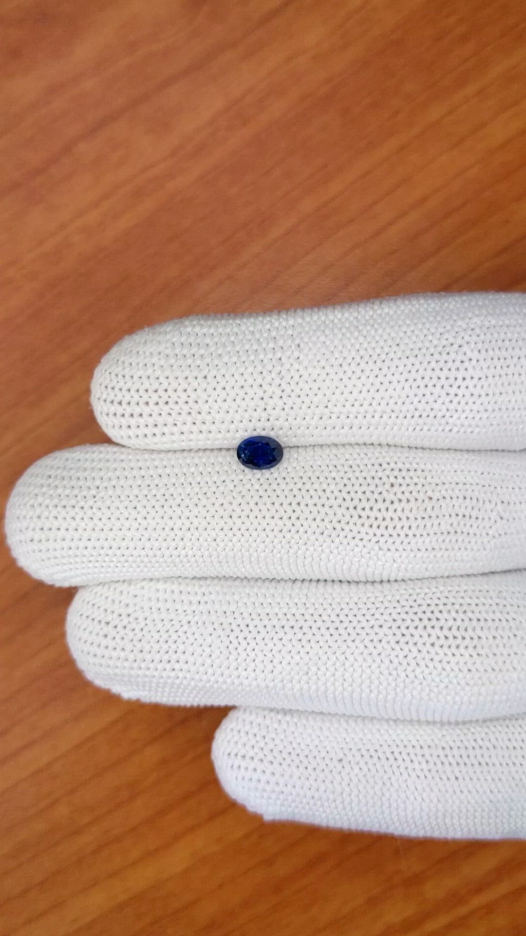 0.64 Ct. Blue Sapphire from Ceylon (Sri Lanka) Size Video