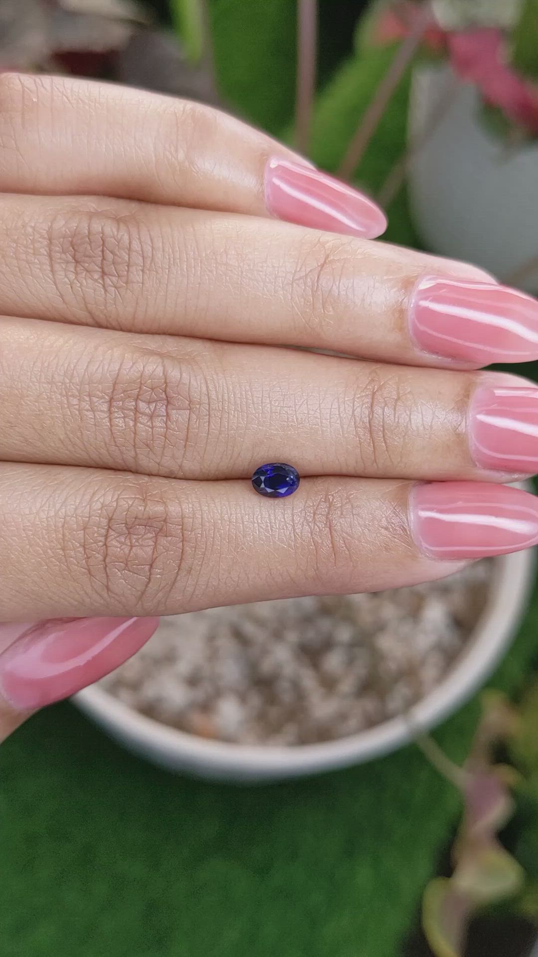 0.64 Ct. Blue Sapphire from Ceylon (Sri Lanka) Size Video