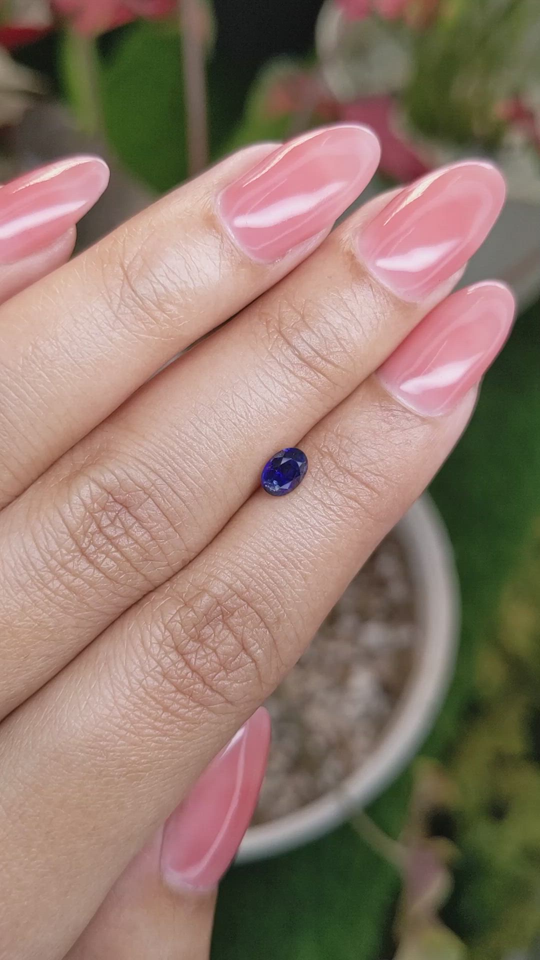 0.64 Ct. Blue Sapphire from Ceylon (Sri Lanka) Size Video
