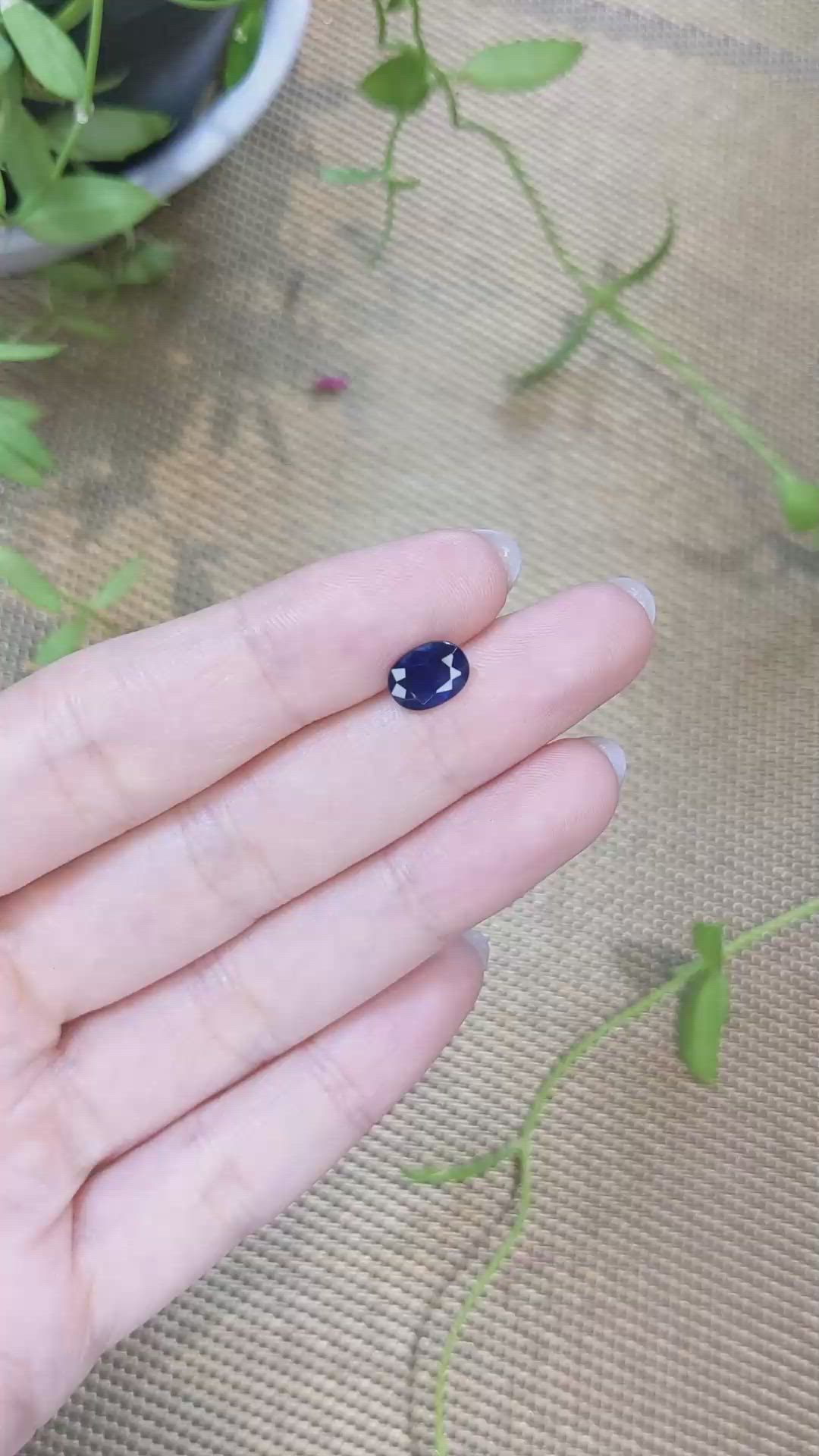 1.67 Ct. Blue Sapphire from Ceylon (Sri Lanka) Size Video
