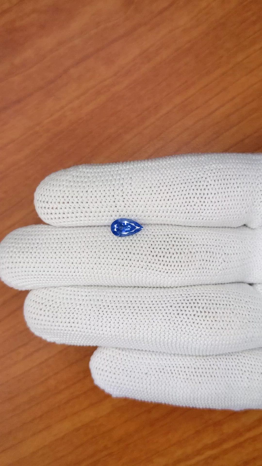 0.88 Ct. Blue Sapphire from Ceylon (Sri Lanka) Size Video