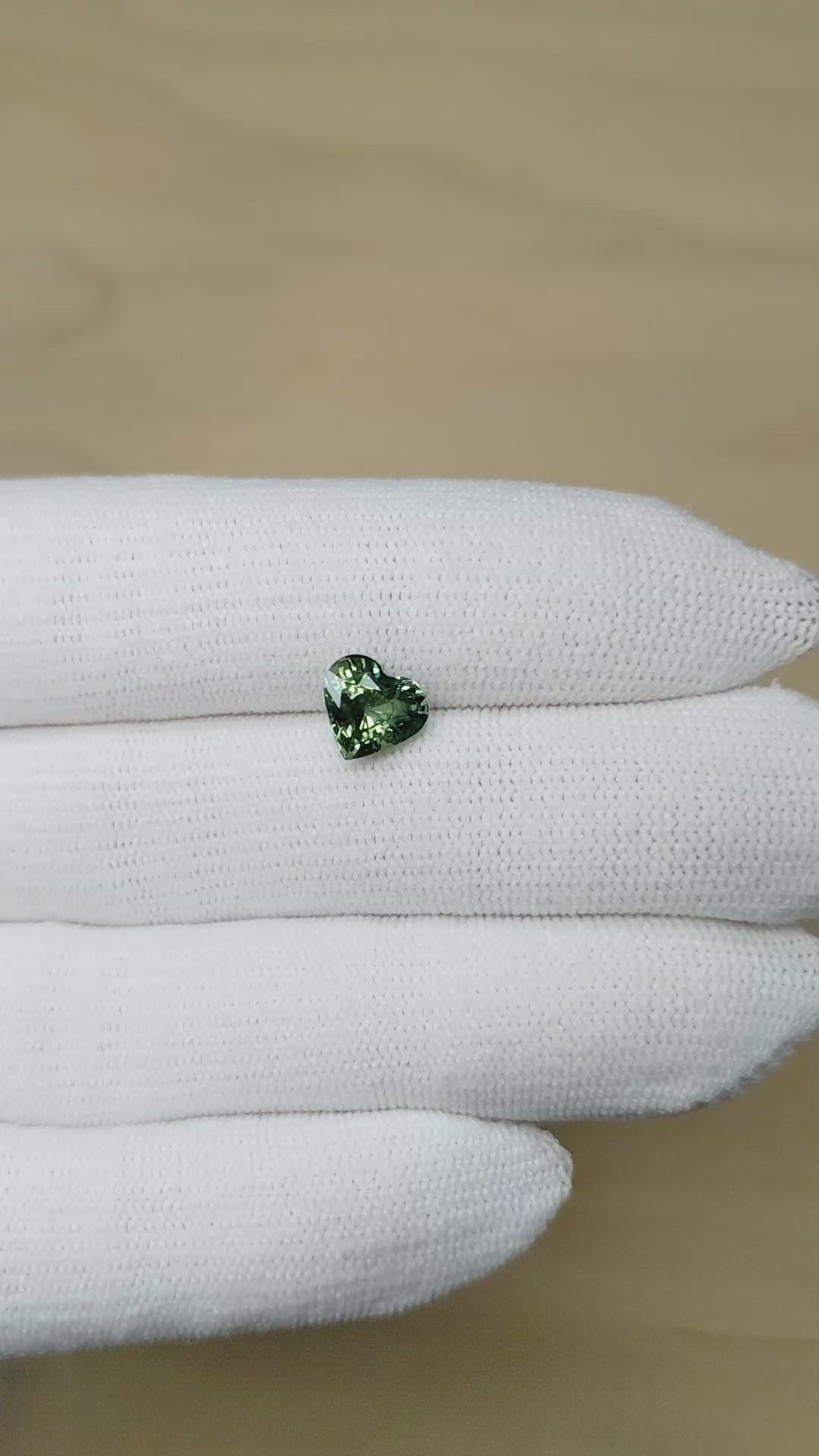 2.55 Ct. Green Sapphire from Madagascar Size Video