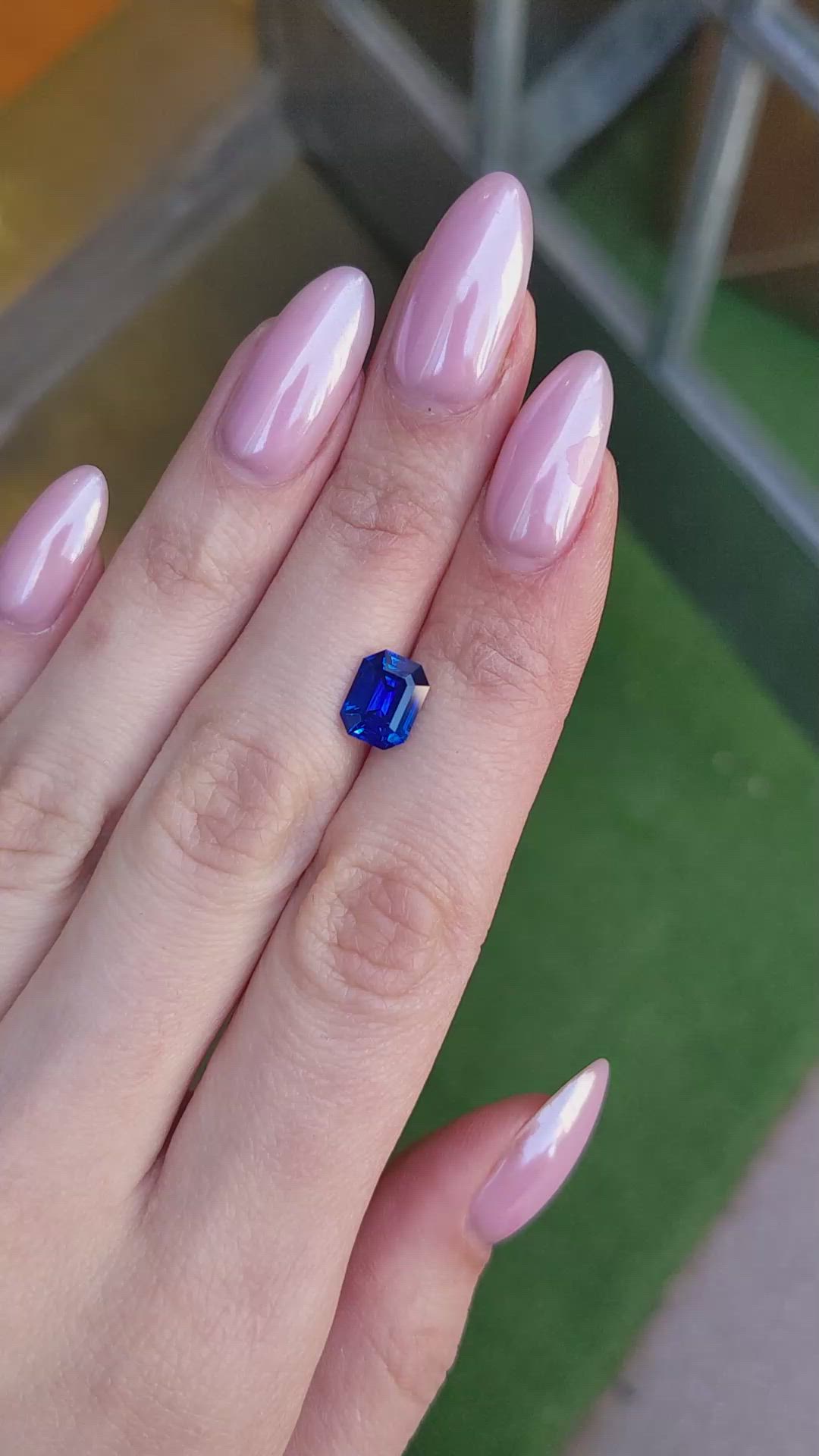 2.64 Ct. Blue Sapphire from Ceylon (Sri Lanka) Size Video