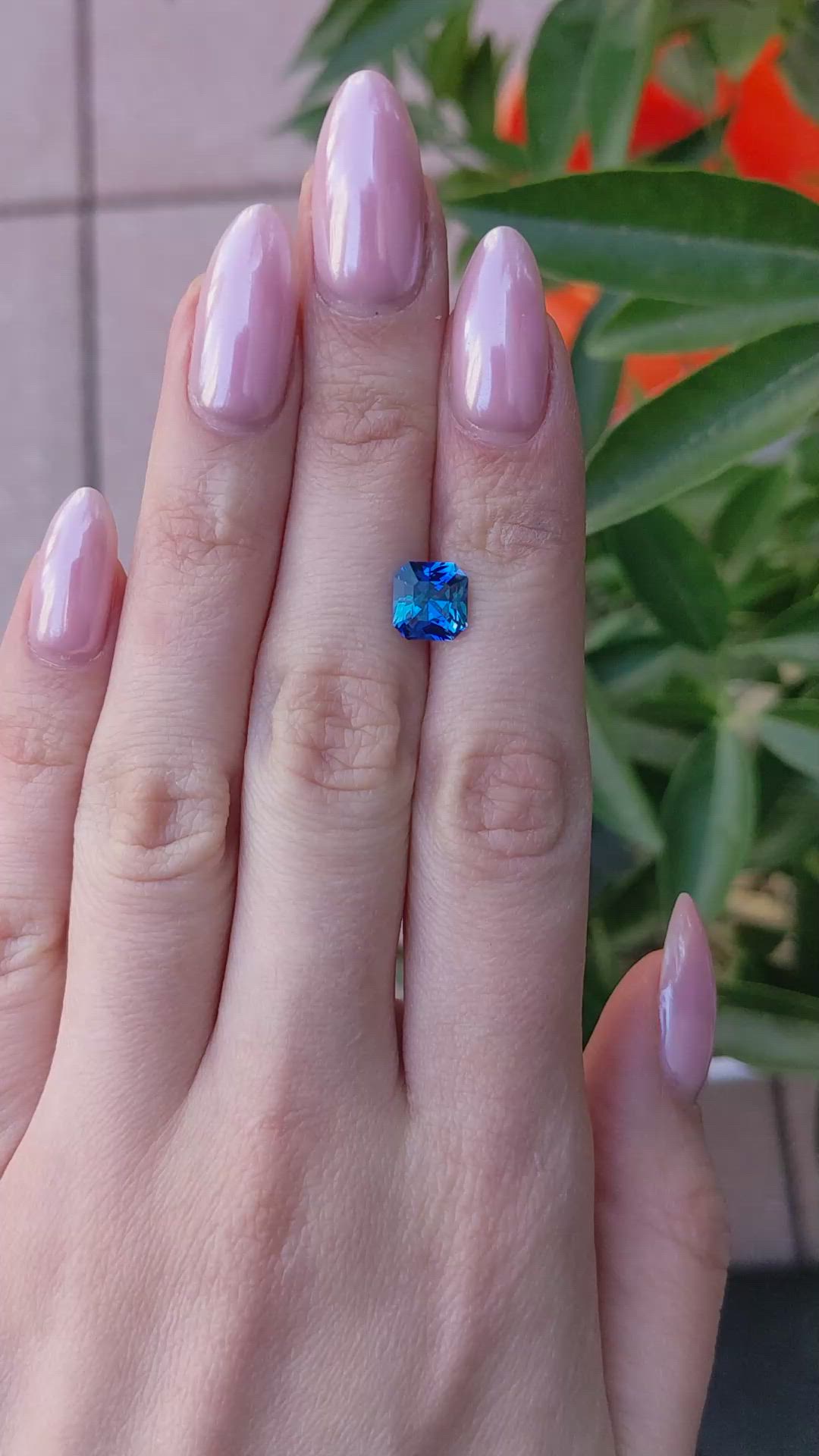 2.46 Ct. Blue Sapphire from Ceylon (Sri Lanka) Size Video