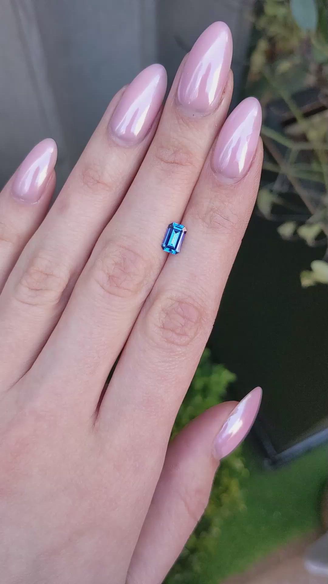 1.11 Ct. Blue Sapphire from Ceylon (Sri Lanka) Size Video