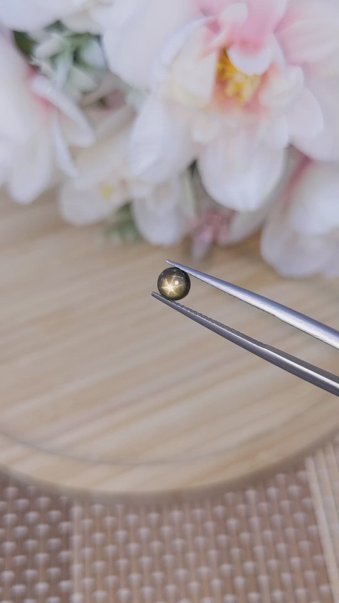 0.82 Ct. Black Star Sapphire from Ceylon (Sri Lanka) Size Video