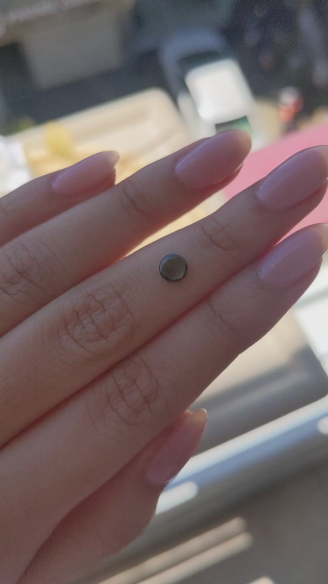 0.63 Ct. Black Star Sapphire from Ceylon (Sri Lanka) Size Video