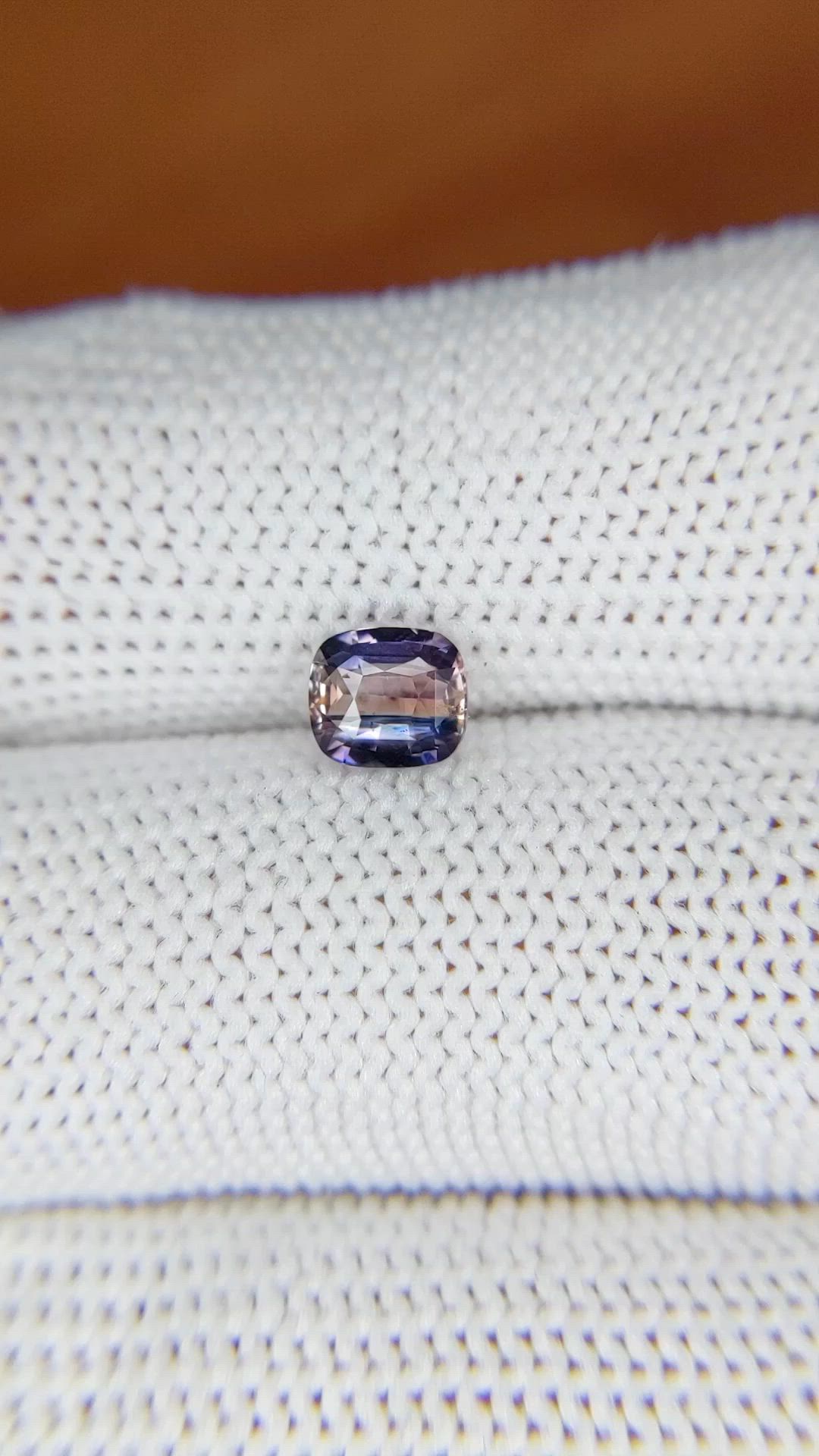 1.08 Ct. Bi Color Sapphire from Ceylon (Sri Lanka) Size Video