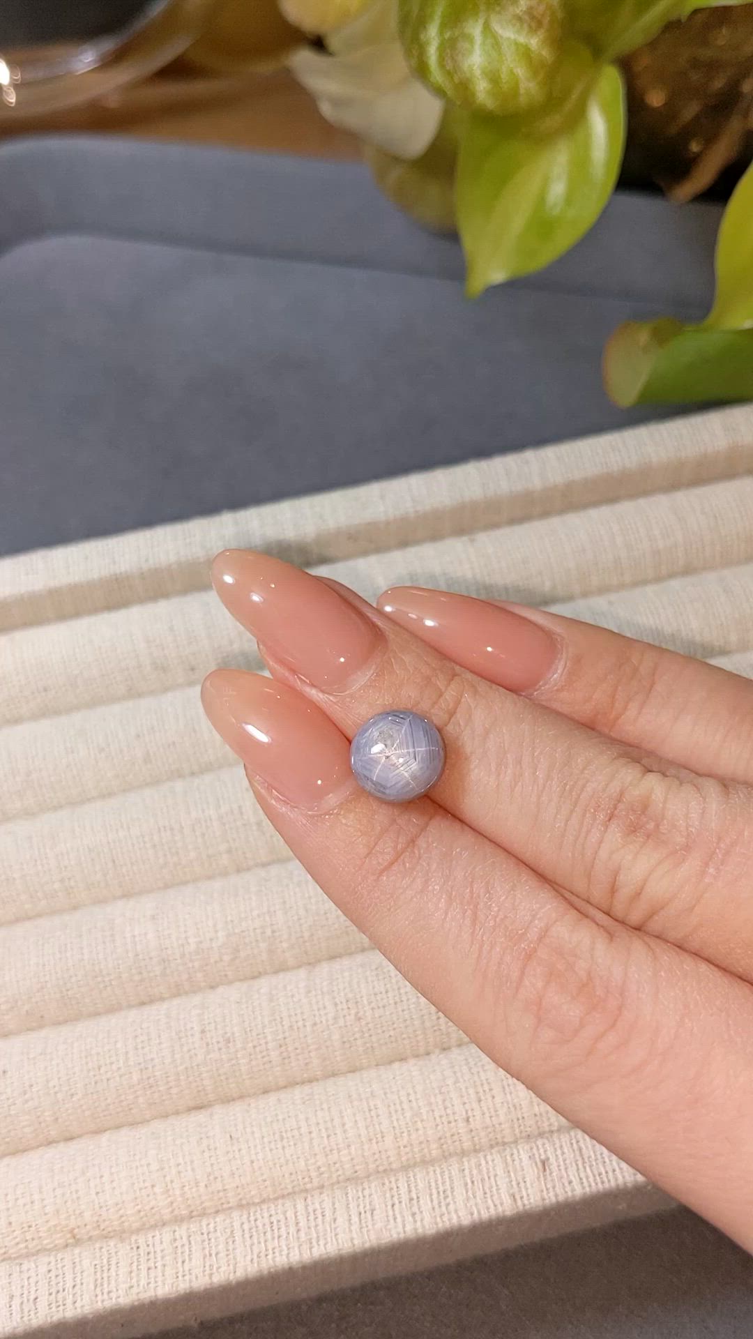 6.61 Ct. Grey Star Sapphire from Burma (Myanmar) Size Video