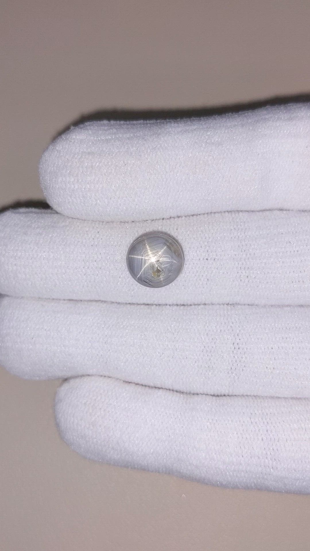 6.61 Ct. Grey Star Sapphire from Burma (Myanmar) Size Video