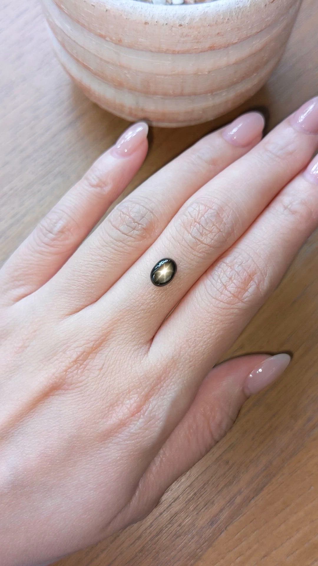 2.00 Ct. Black Star Sapphire from Thailand Size Video