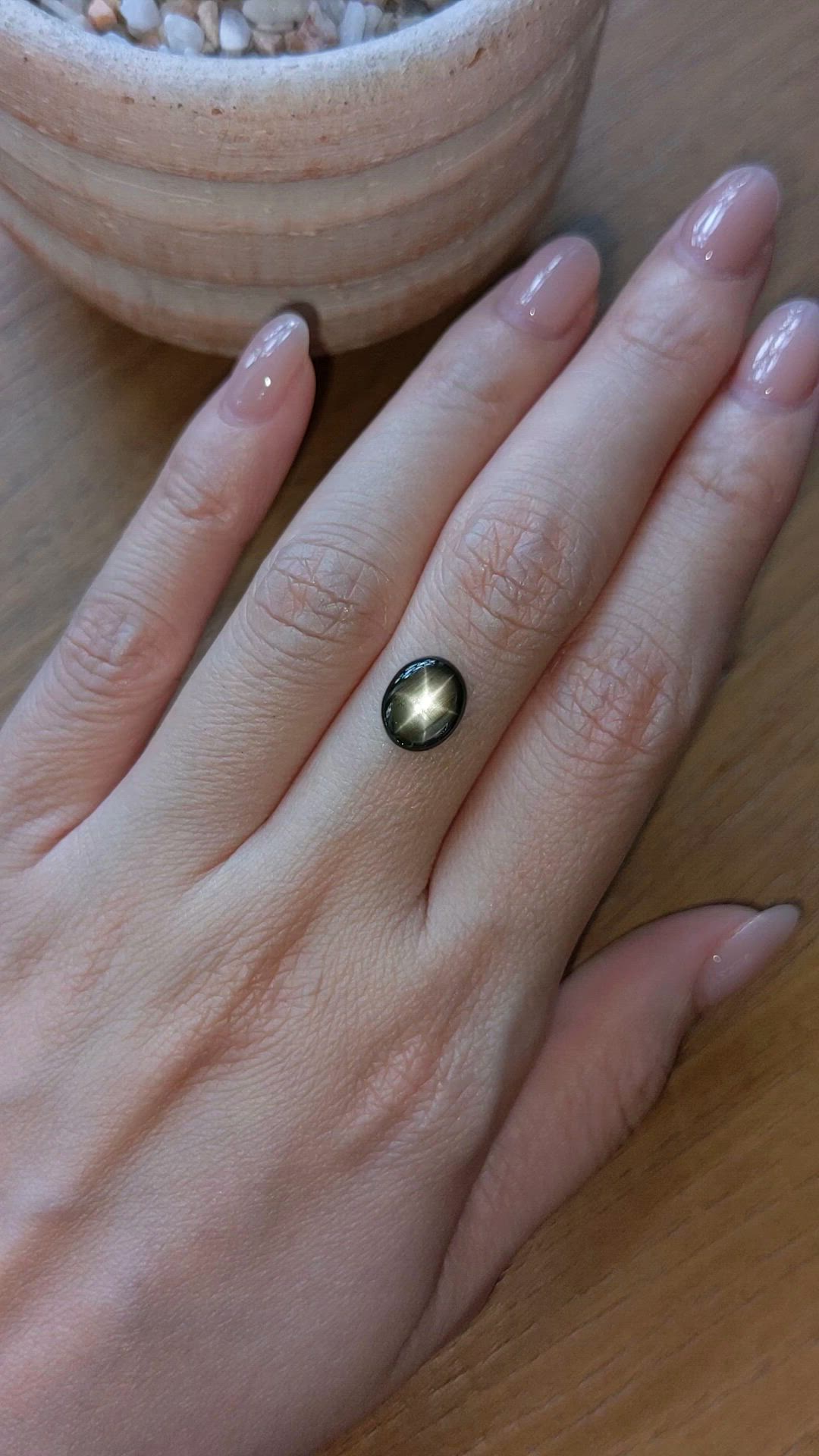 2.48 Ct. Black Star Sapphire from Thailand Size Video