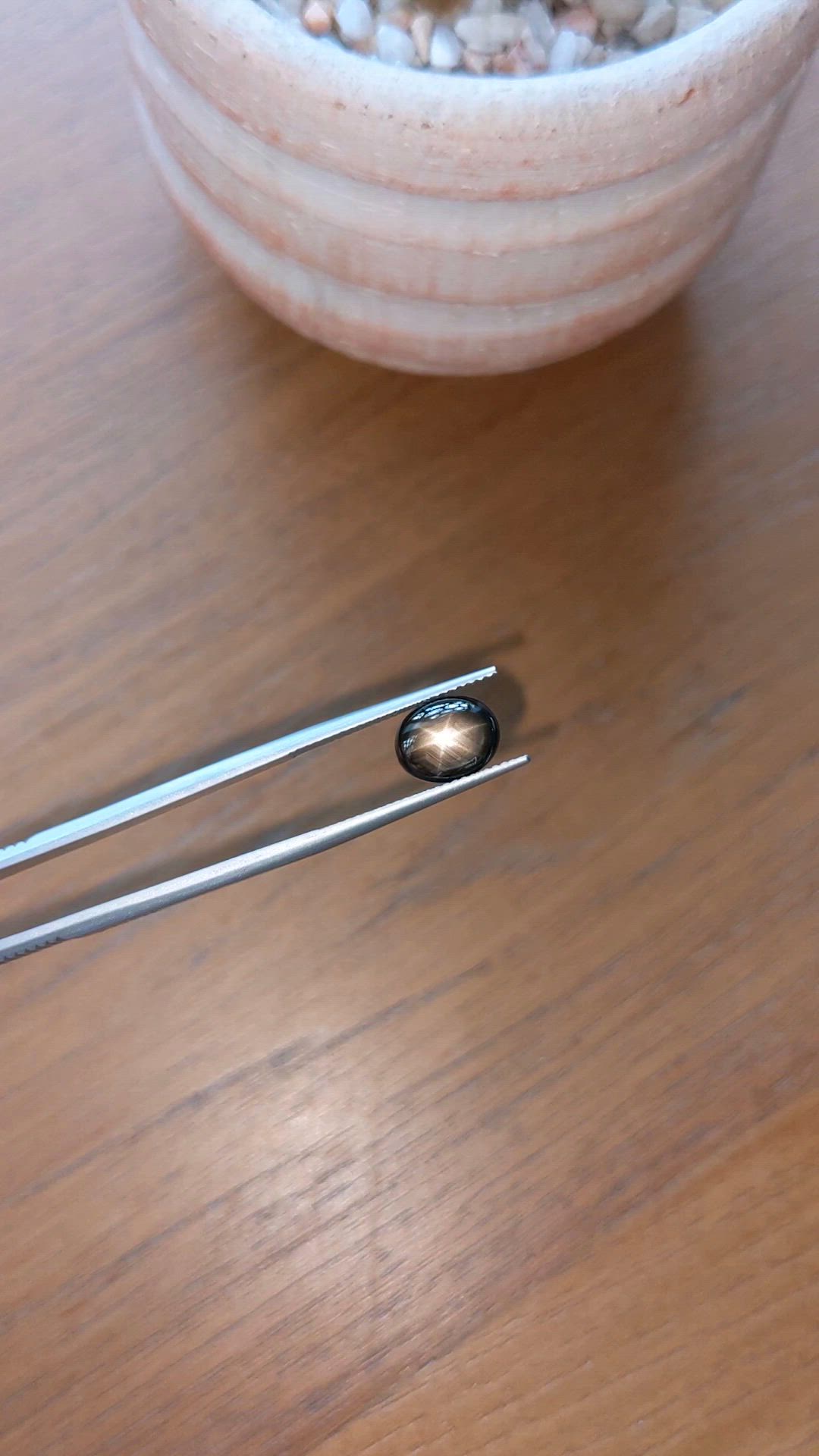 3.84 Ct. Black Star Sapphire from Thailand Size Video