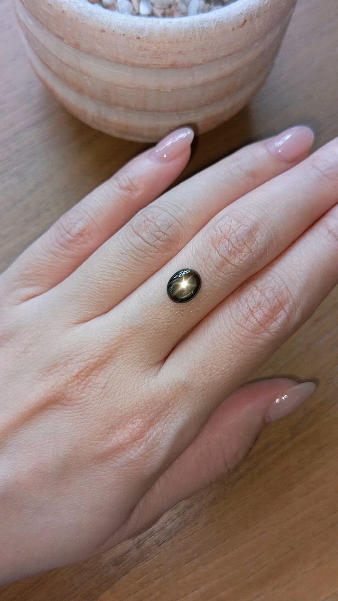 2.09 Ct. Black Star Sapphire from Thailand Size Video