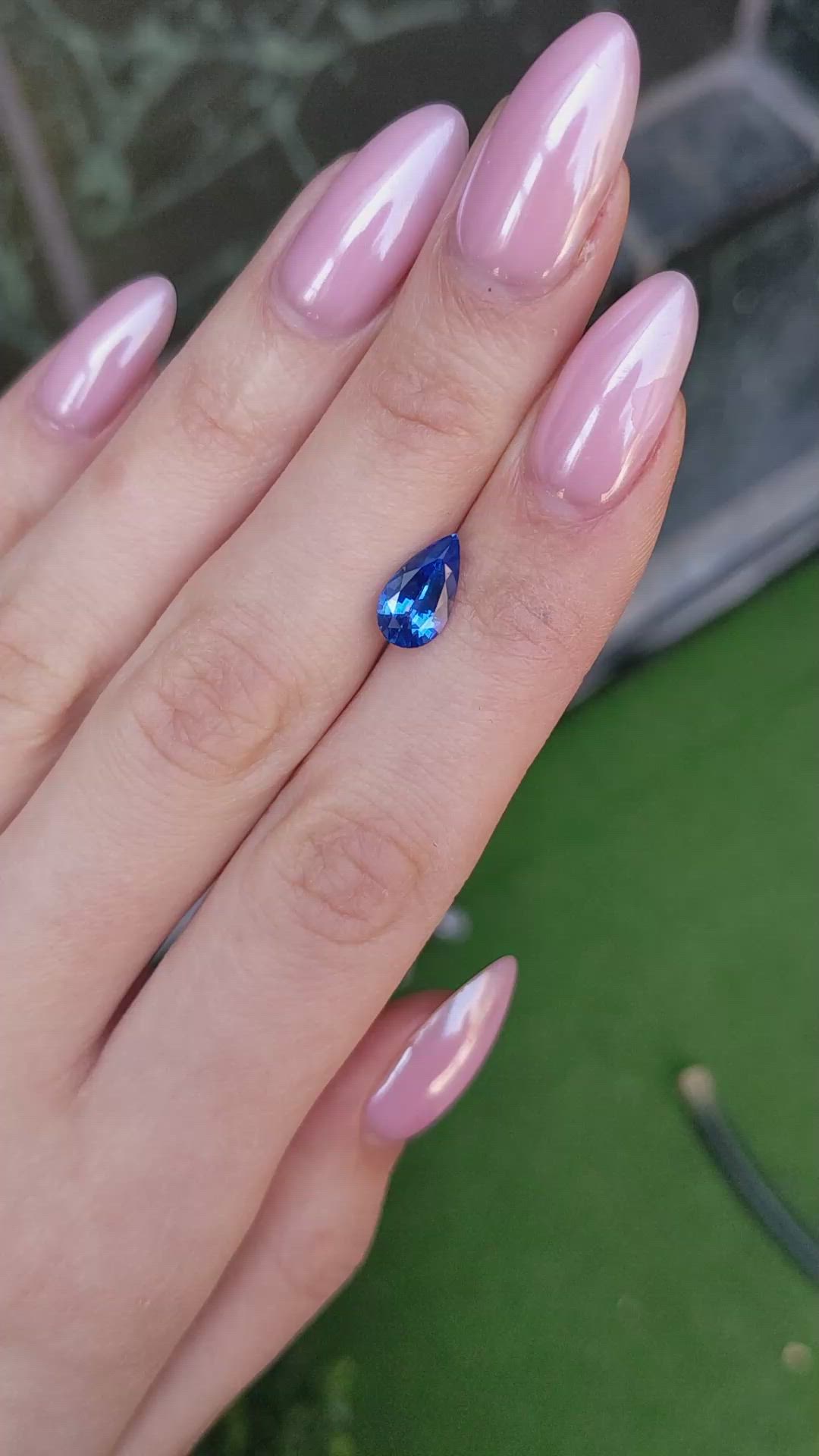2.16 Ct. Blue Sapphire from Ceylon (Sri Lanka) Size Video