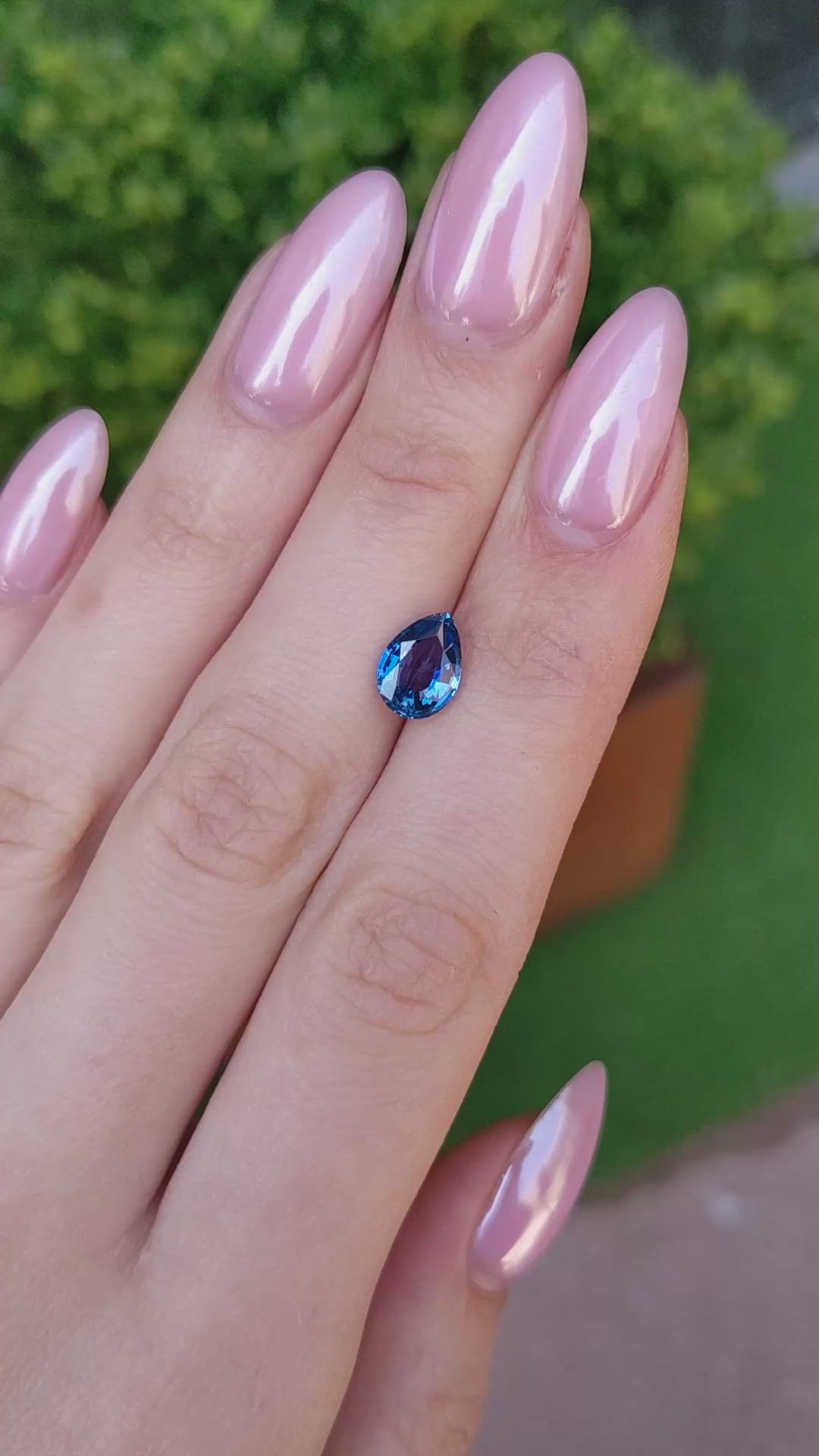 2.06 Ct. Blue Sapphire from Ceylon (Sri Lanka) Size Video